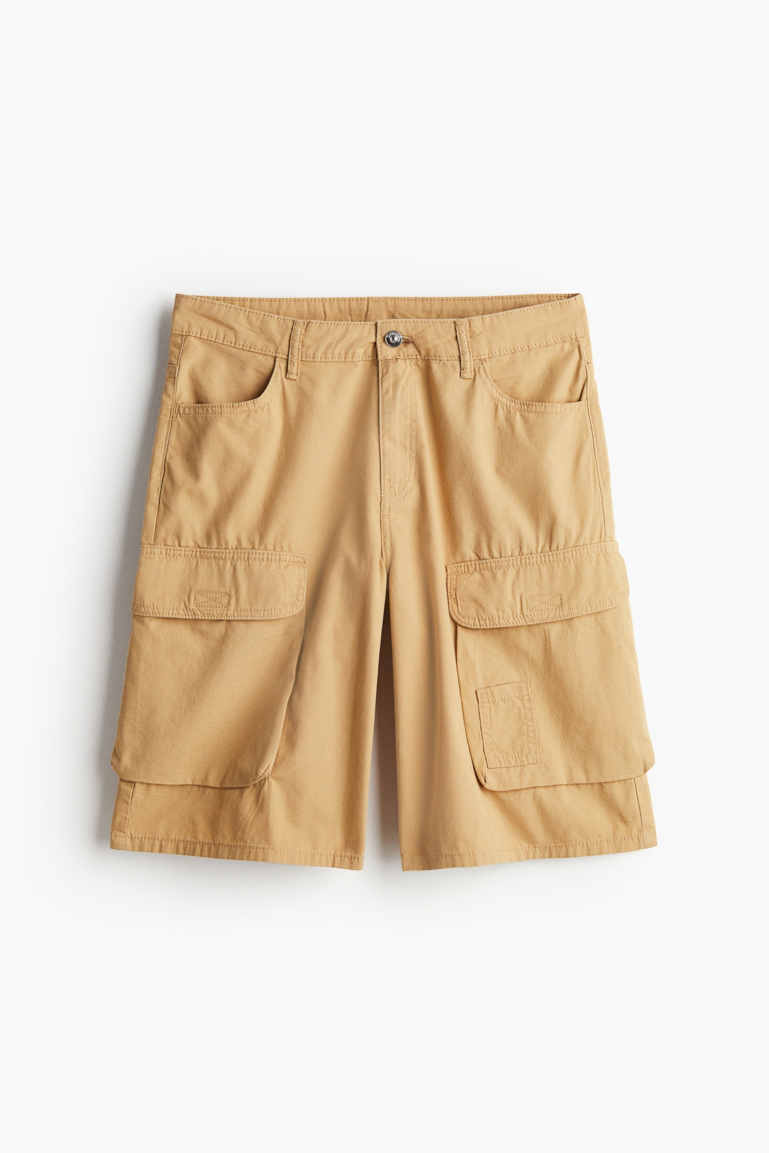 Canvas cargo shorts - Beige/Cream/Black/Light khaki green - 1