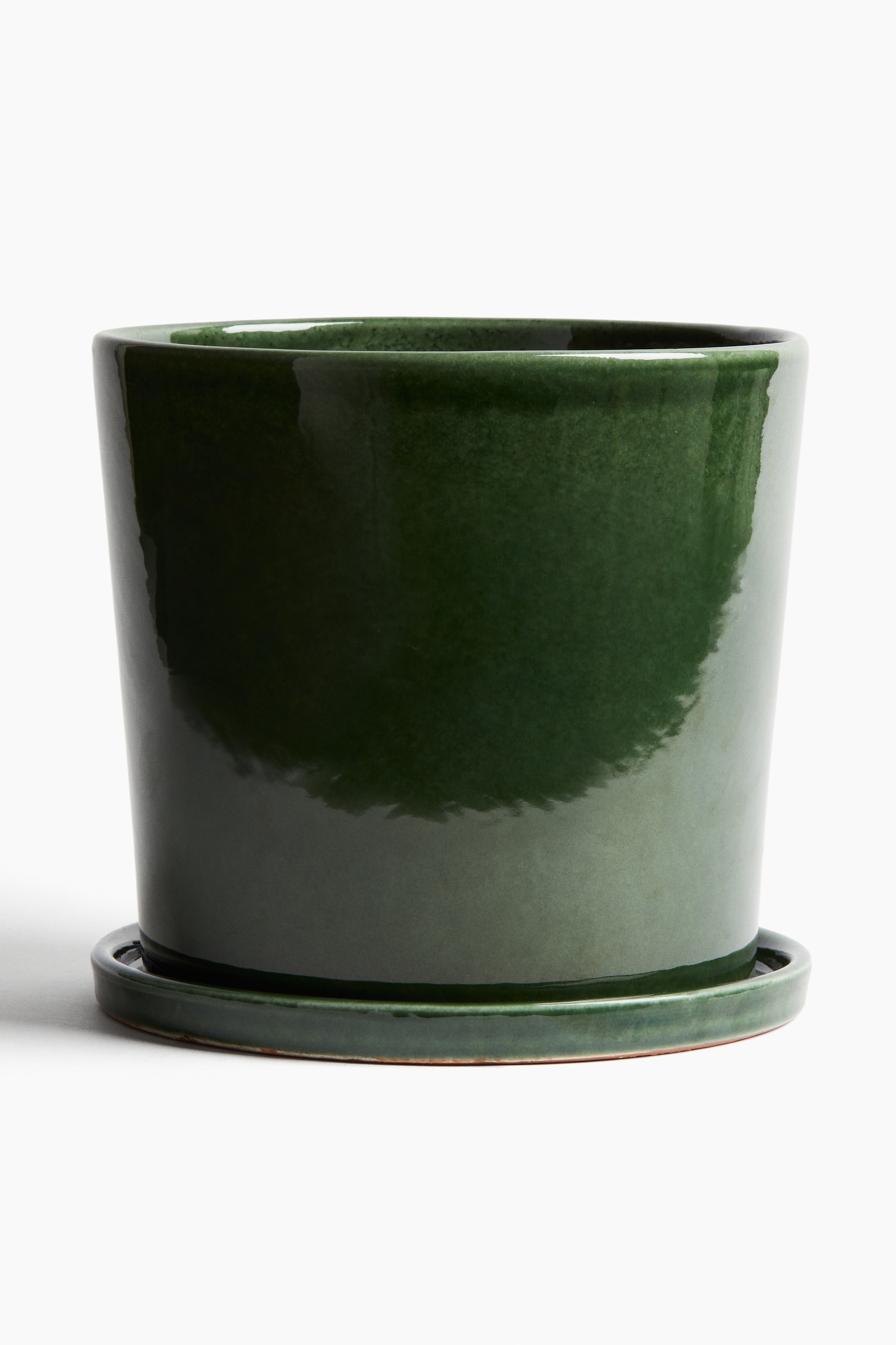 H&M Home  - Large plant pot and saucer - Dark green