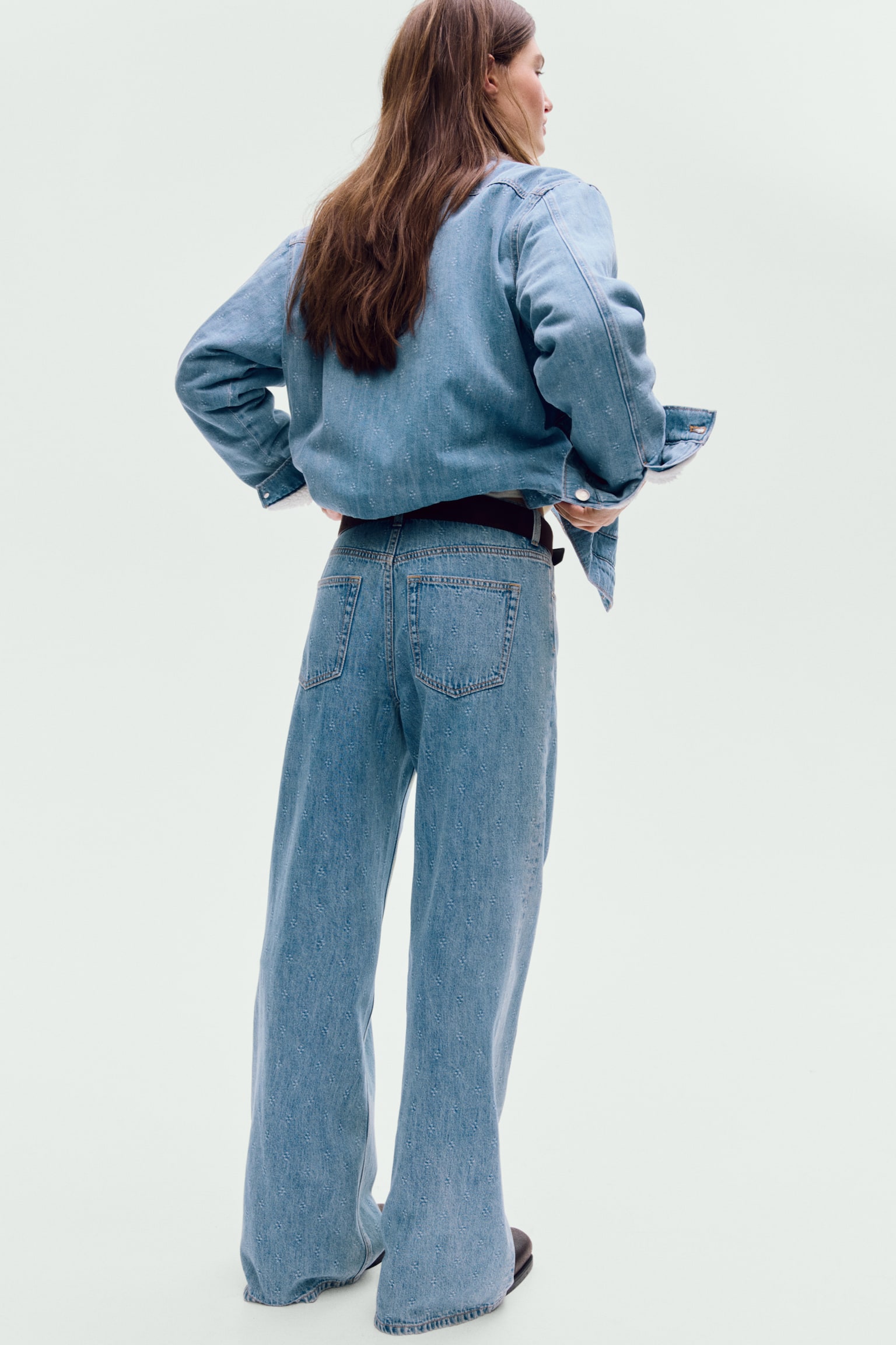 Wide High Waist Jeans - Denimblå - 6