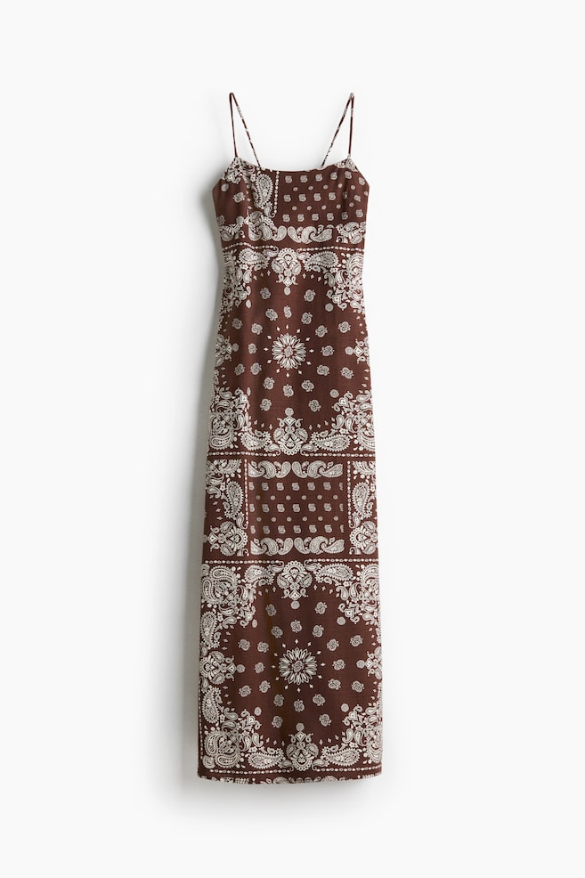 Robe maxi avec détail à nouer - Marron/motif cachemire/Bleu pâle/Jaune clair/Noir/Blanc/Rouge vif - 1