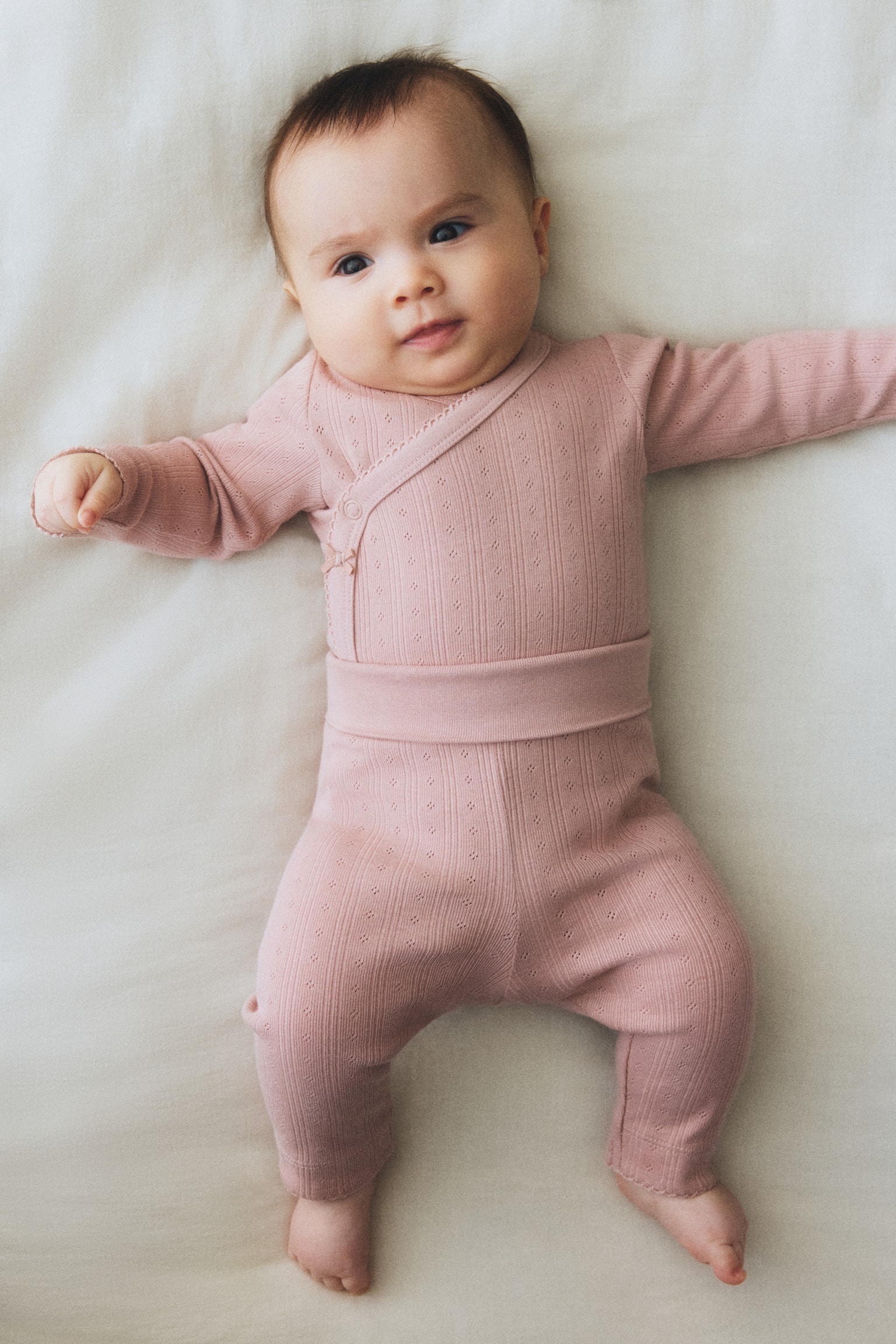 2-Piece Bodysuit and Leggings Set - Light dusty pink/White/elephants/Beige/teddy bears - 1