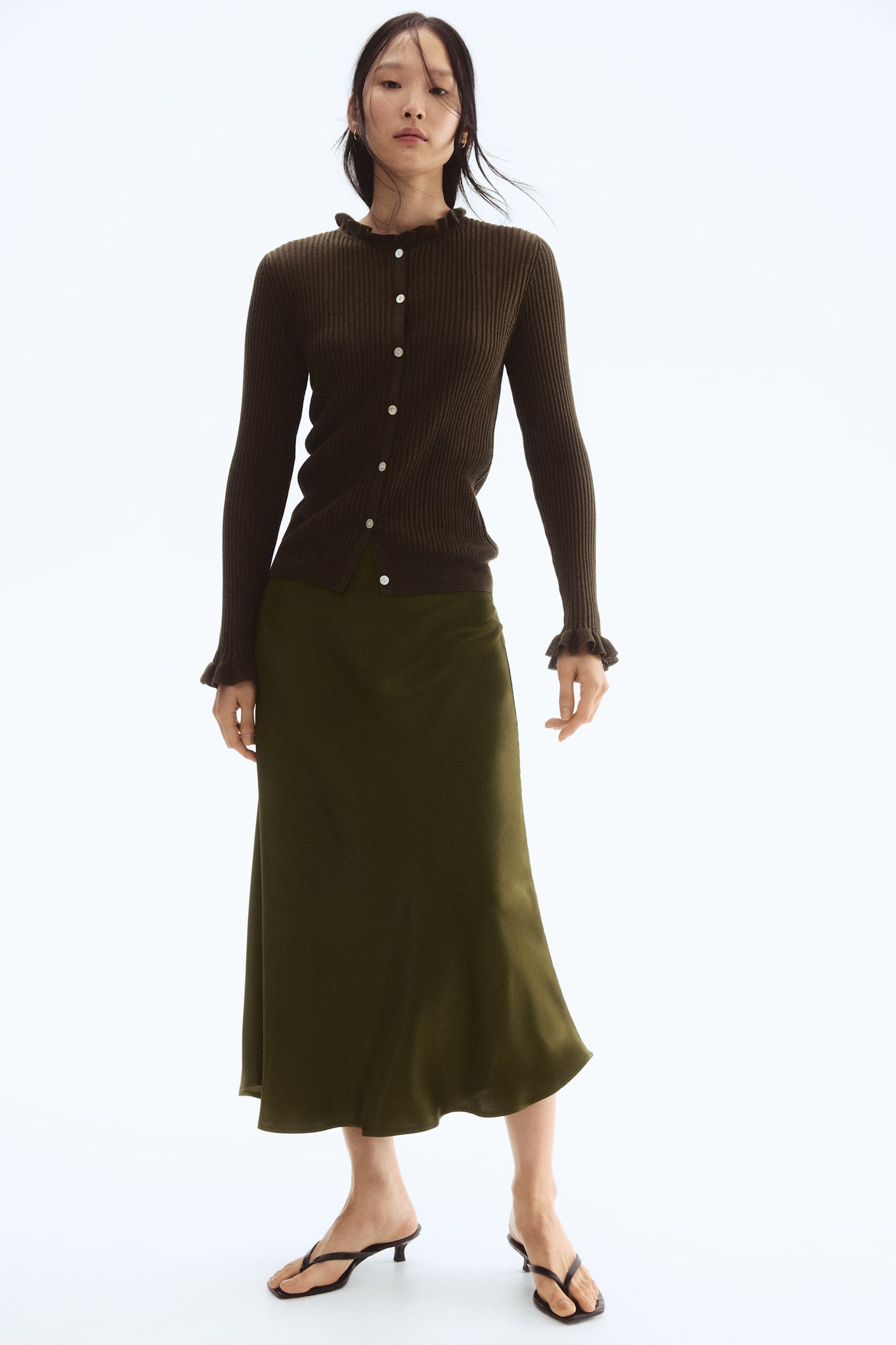 Saten İç Etek - Koyu yeşil/Açık bej/Zebra desenli - 4