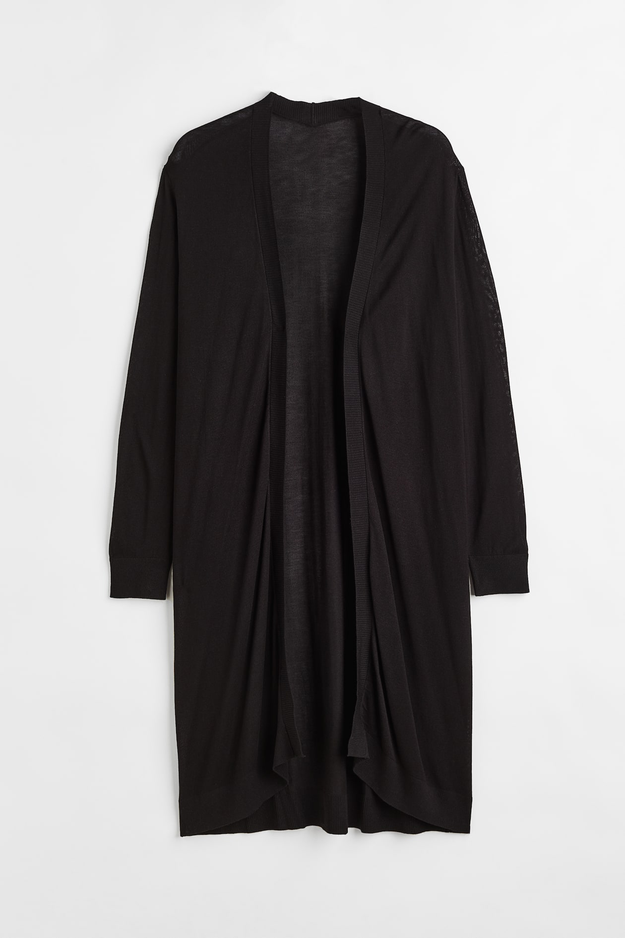 H&M+ Long Cardigan - Long sleeve - Long - Black - Ladies | H&M US