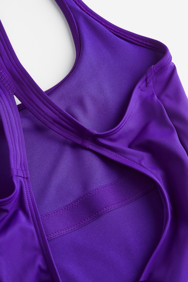 Sports swimsuit - Dark purple/Black/Dark khaki green - 7