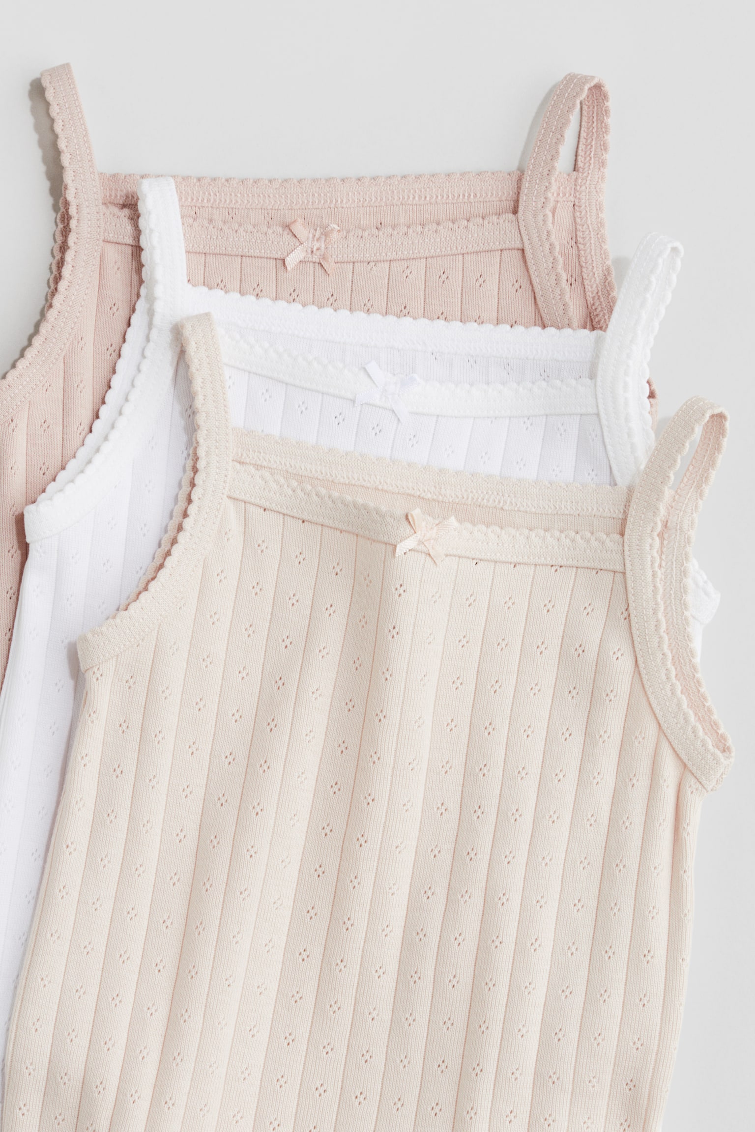 3-pack Sleeveless Bodysuits - Light dusty pink/Beige/Light pink/Light dusty blue/Light pink/Beige/White - 2