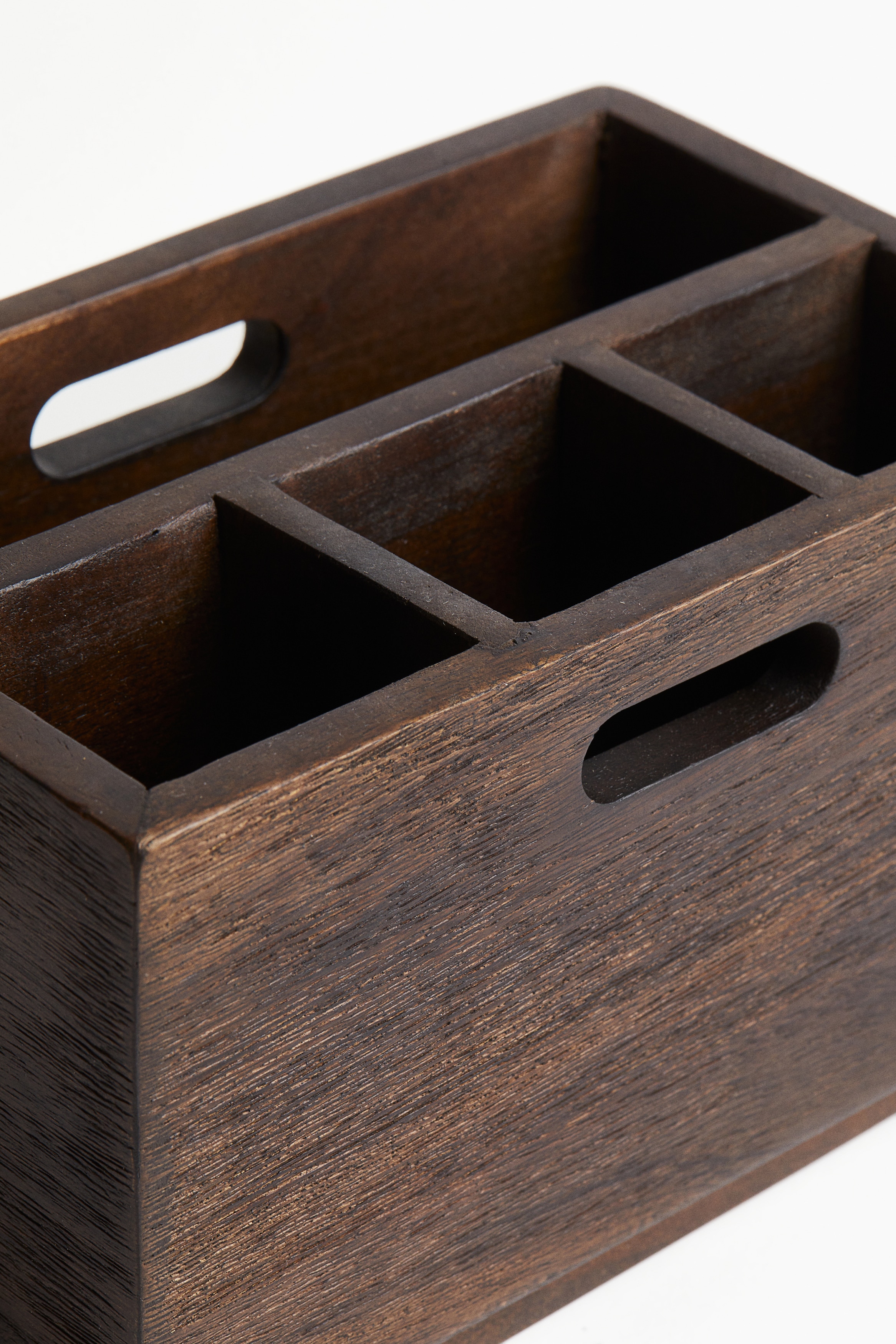 Mango Wood Cutlery Holder - Thumbnail 3