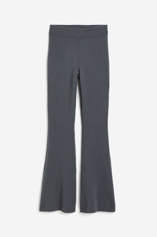Pantaloni svasati in misto cashmere - Grigio scuro - 2