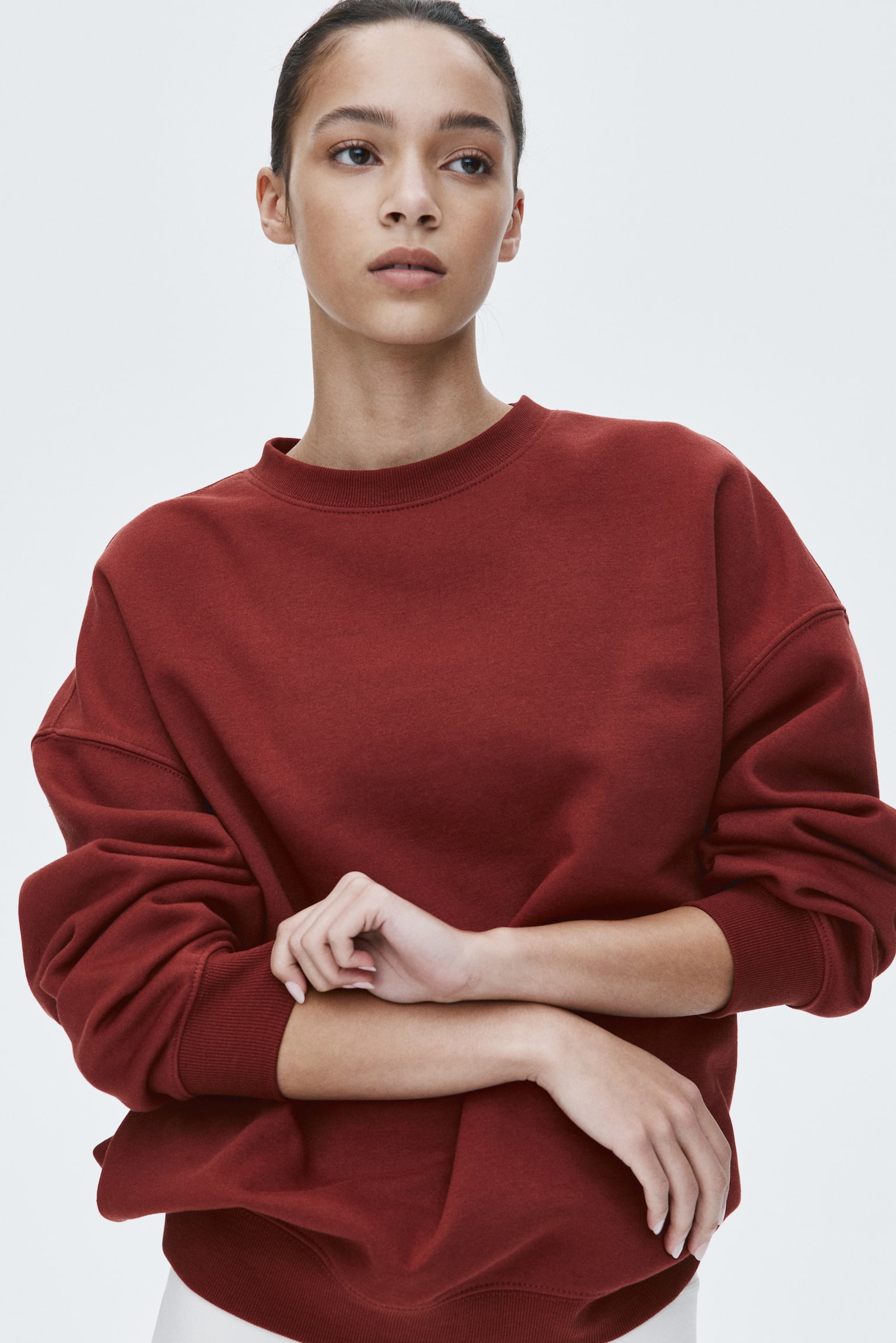 Oversized sweatshirt - Dark red/Light turquoise/Light grey marl/Light beige/Black - 6