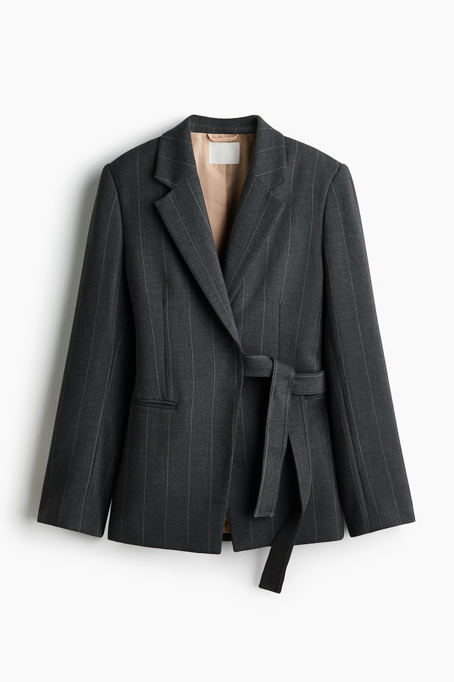 Wrap blazer - Dark grey/Pinstriped