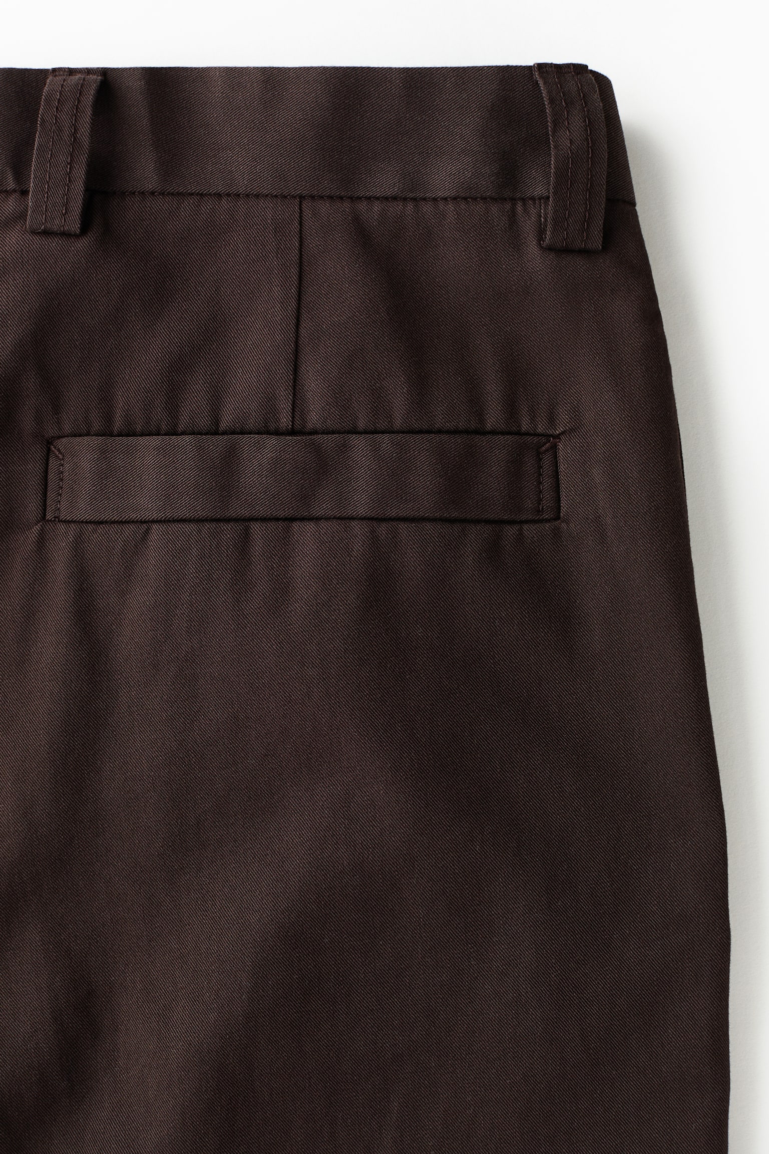 Relaxed Fit Cotton and lyocell tailored trousers - Dark brown/Black - 3