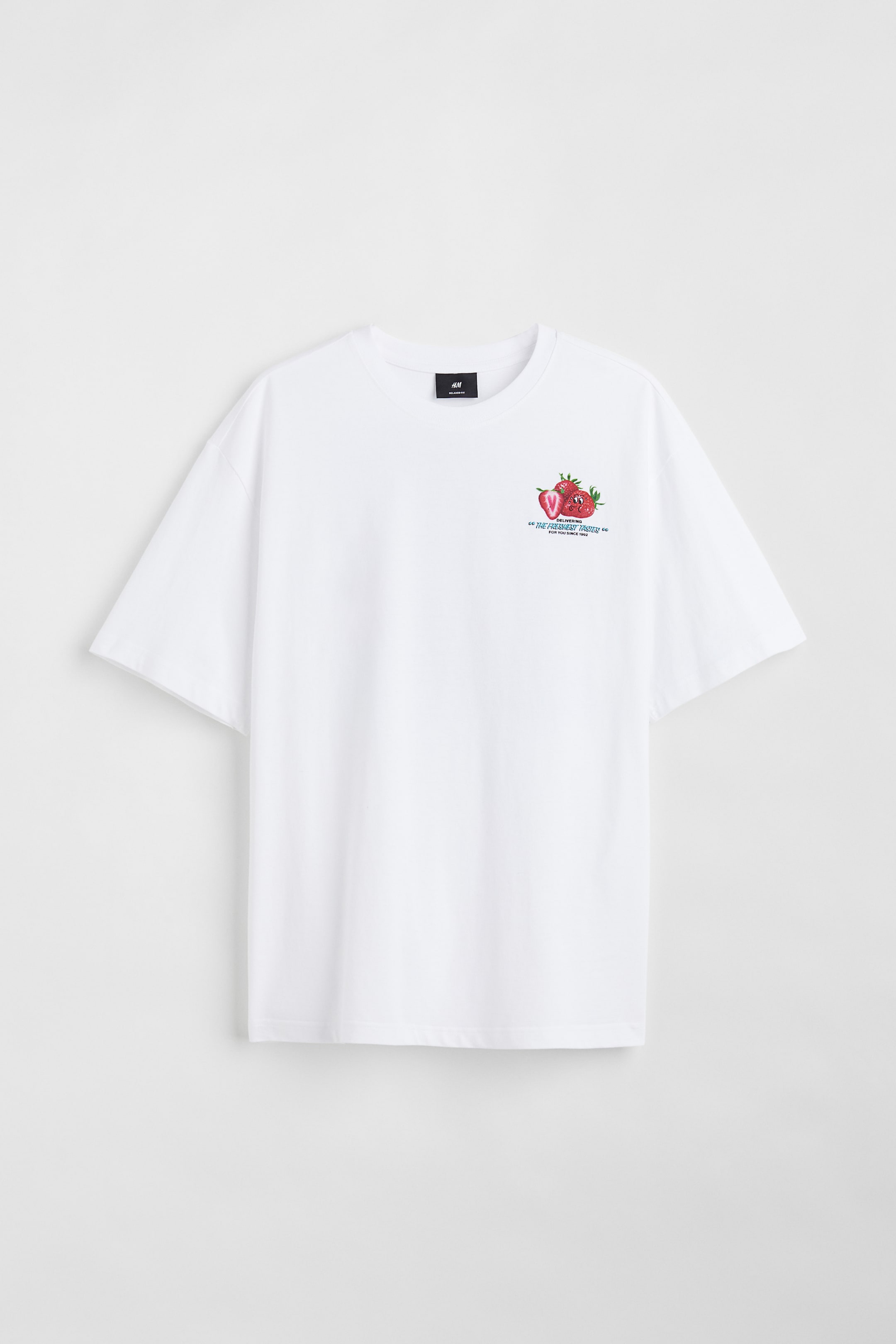 View larger image: Loose Fit Printed T-shirt - White/Strawberries - Men | H&M 1