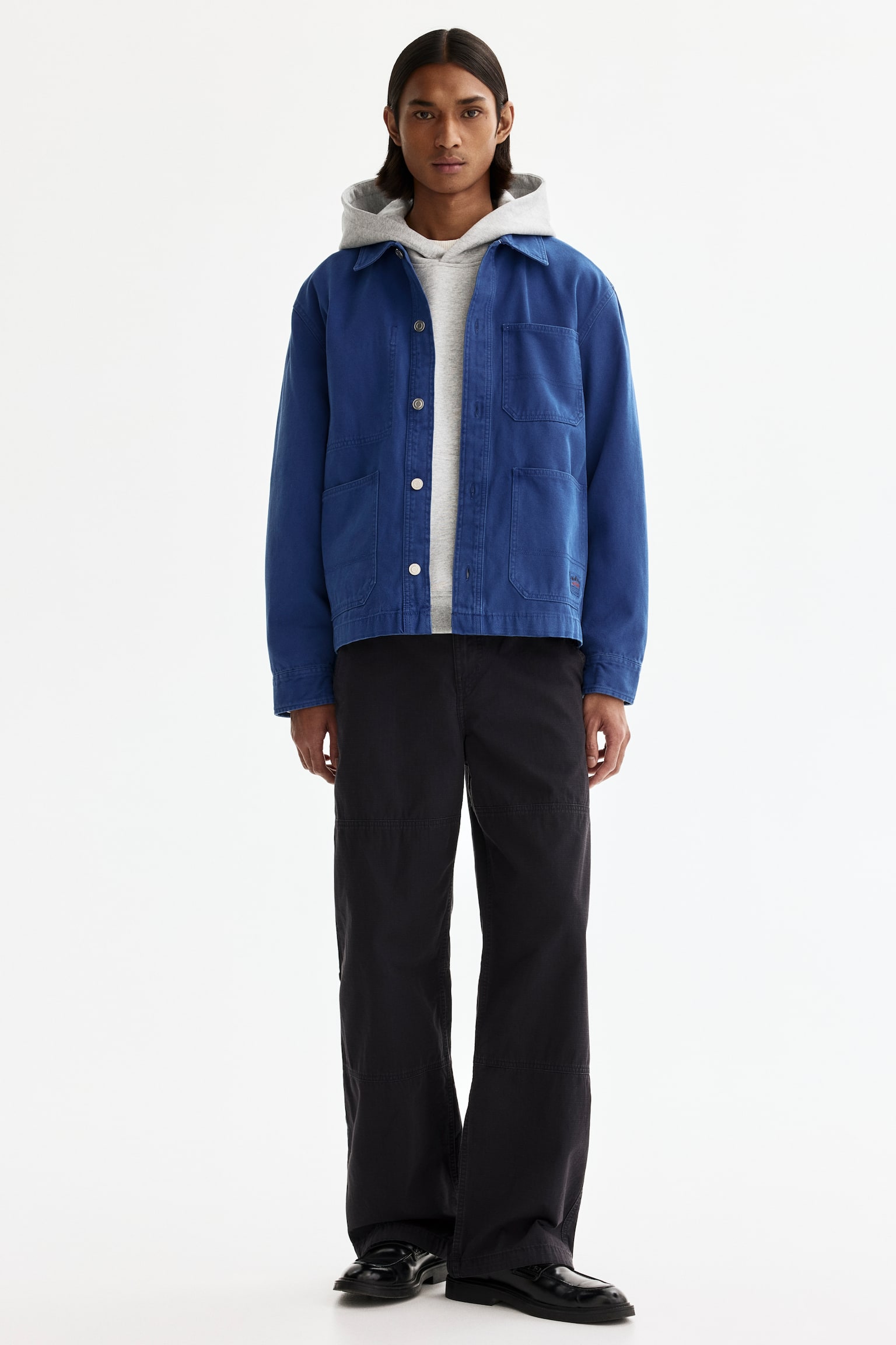 Relaxed Fit Trousers - Dark grey/Khaki green - 1