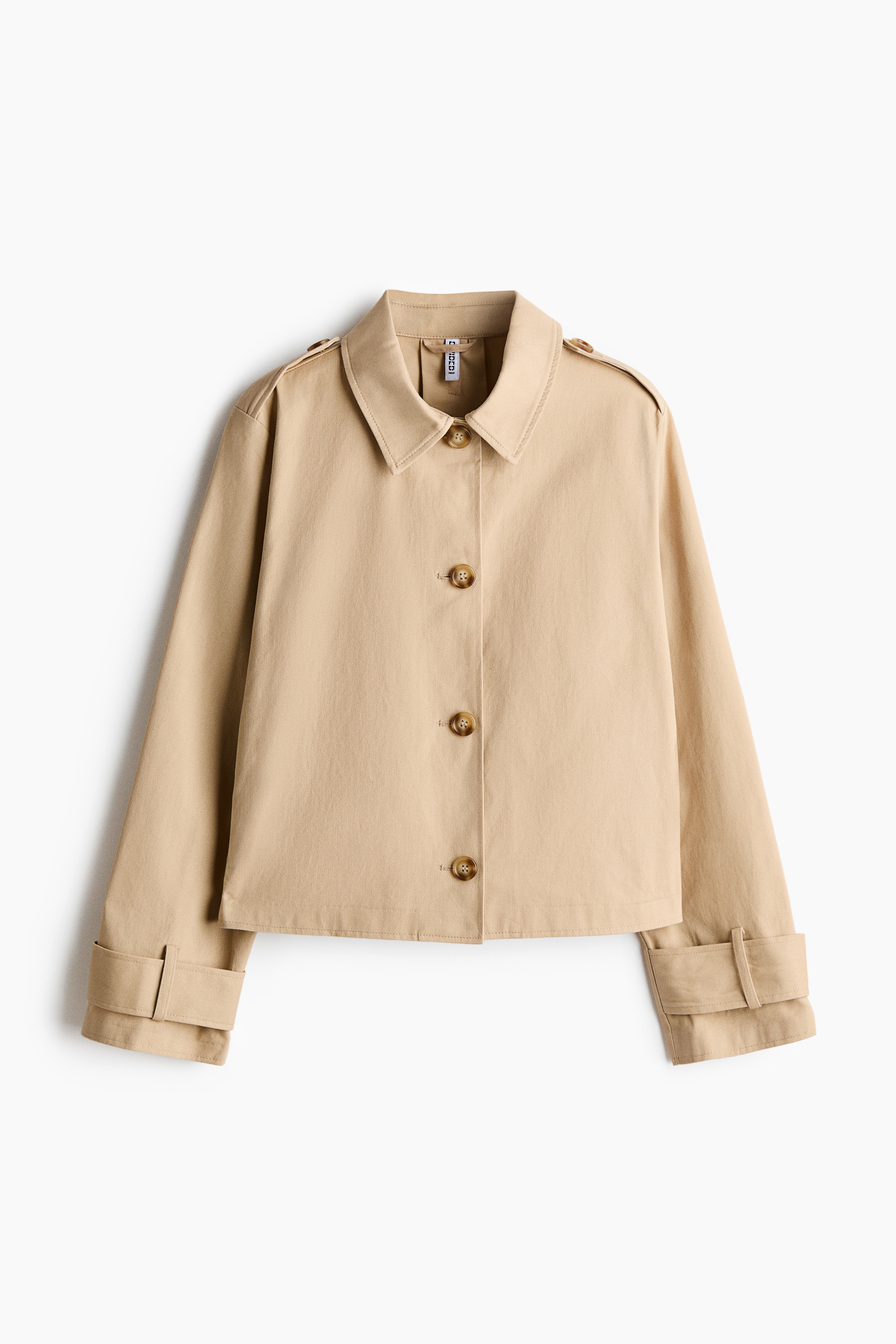 Saco tipo gabardina de algodón - Beige