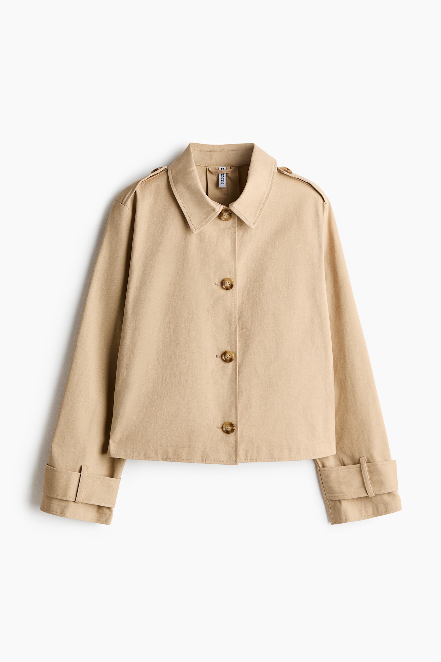 Saco tipo gabardina de algodón - Beige/Verde caqui oscuro - 2