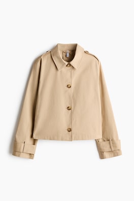 Bomullsjacka i trench-stil