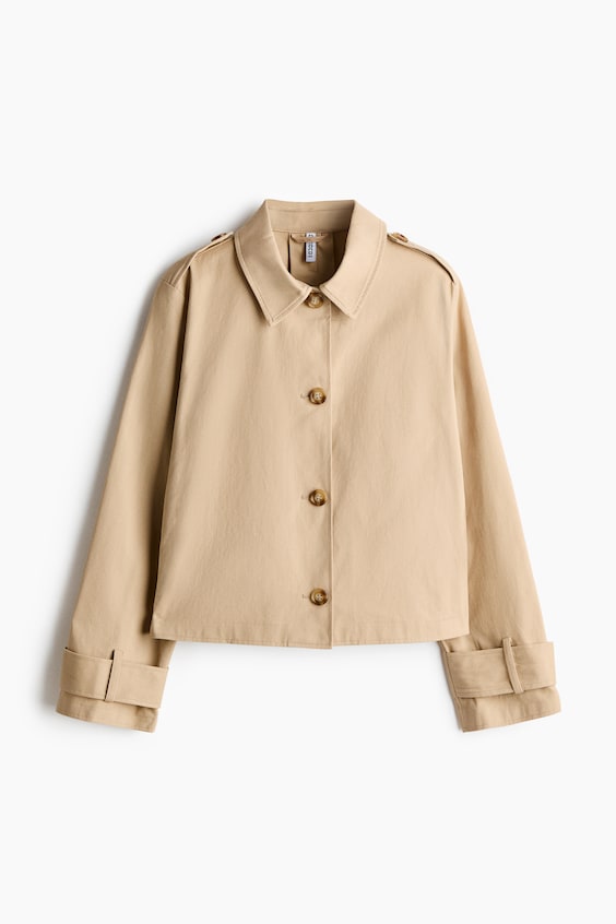 Женские куртки H&M Trench-Look Cotton Jacket