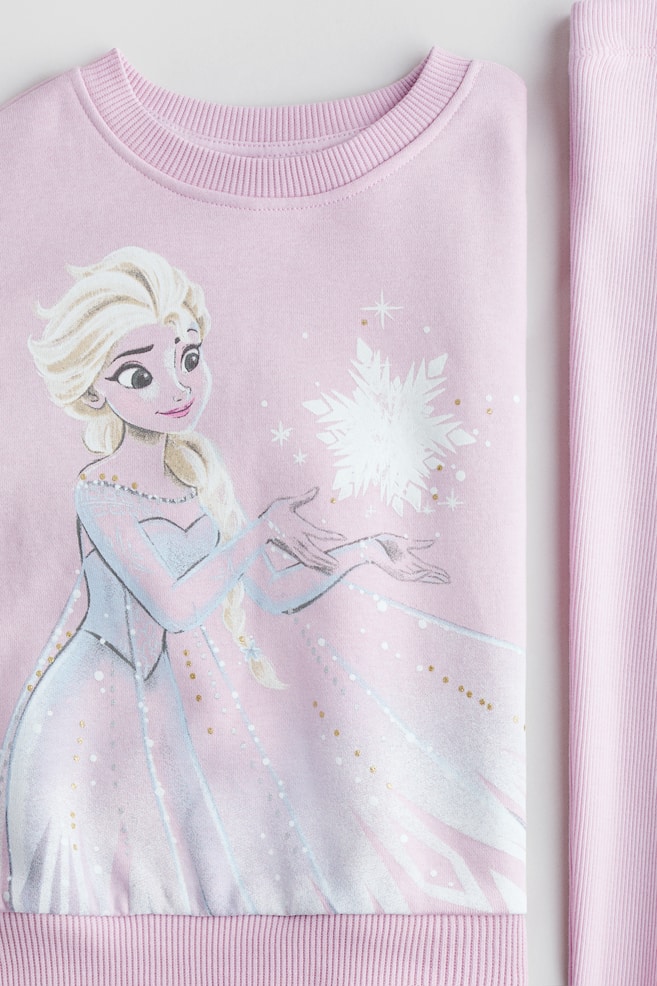Conjunto de 2 piezas con sudadera y leggings - Rosa claro/Frozen/Azul claro/Princesas de Disney/Crema/Hello Kitty/Blanco/Minnie Mouse/Rosa/Cinderella/Azul claro/Cinnamoroll/Blanco/Peppa Pig/Lila/PAW Patrol - 2