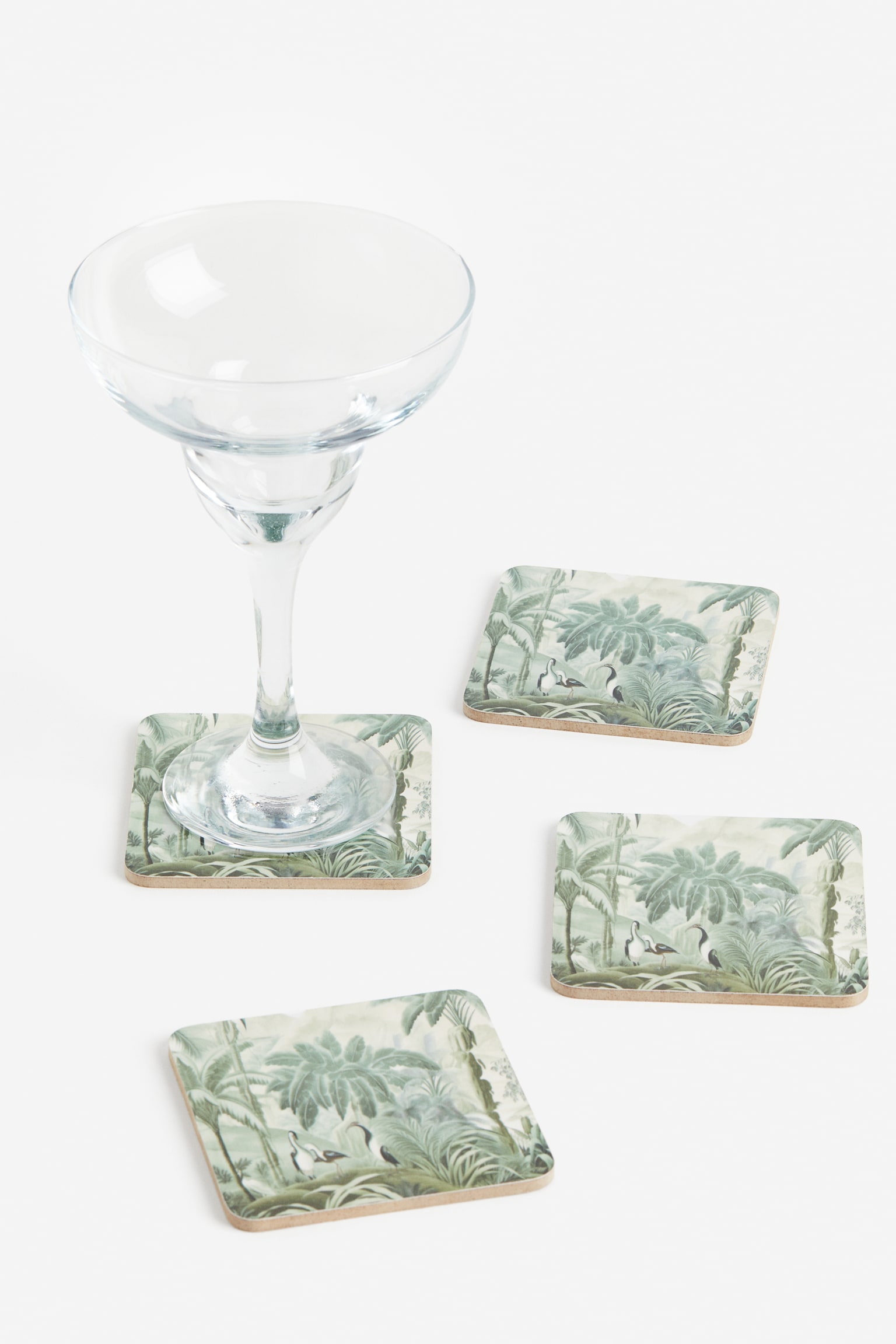 4-pack glasunderlägg med grafiskt tryck - Grön/Mönstrad - 3