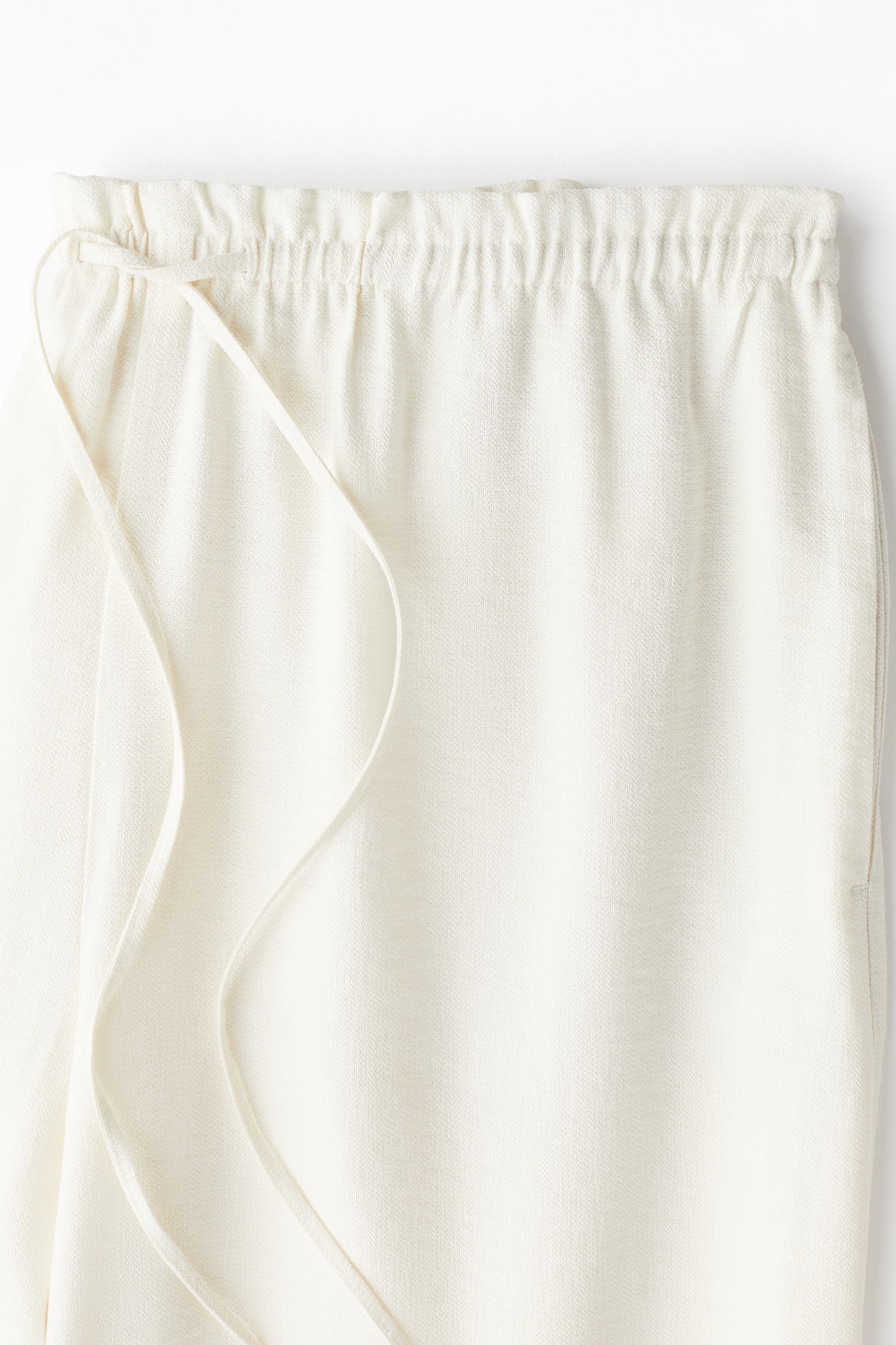 Straight Drawstring Pants - Cream/Black/Olive green - 6