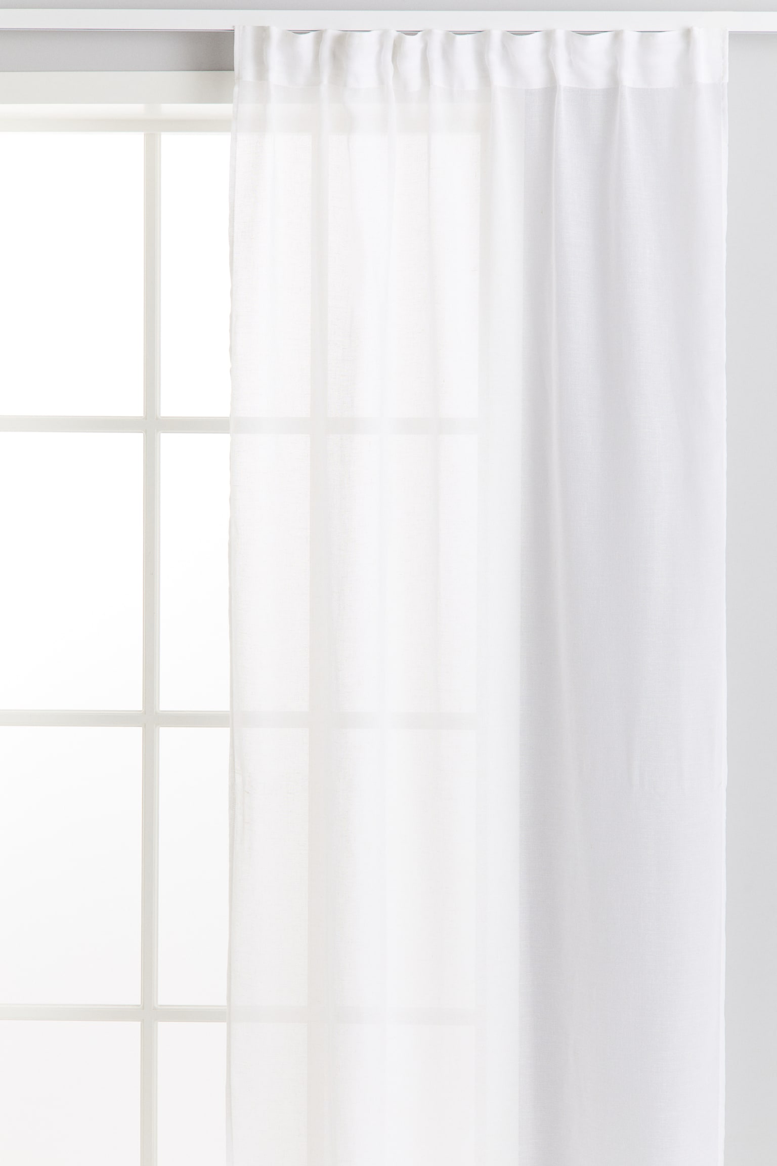 2-pack multiway curtain lengths - White/Light beige