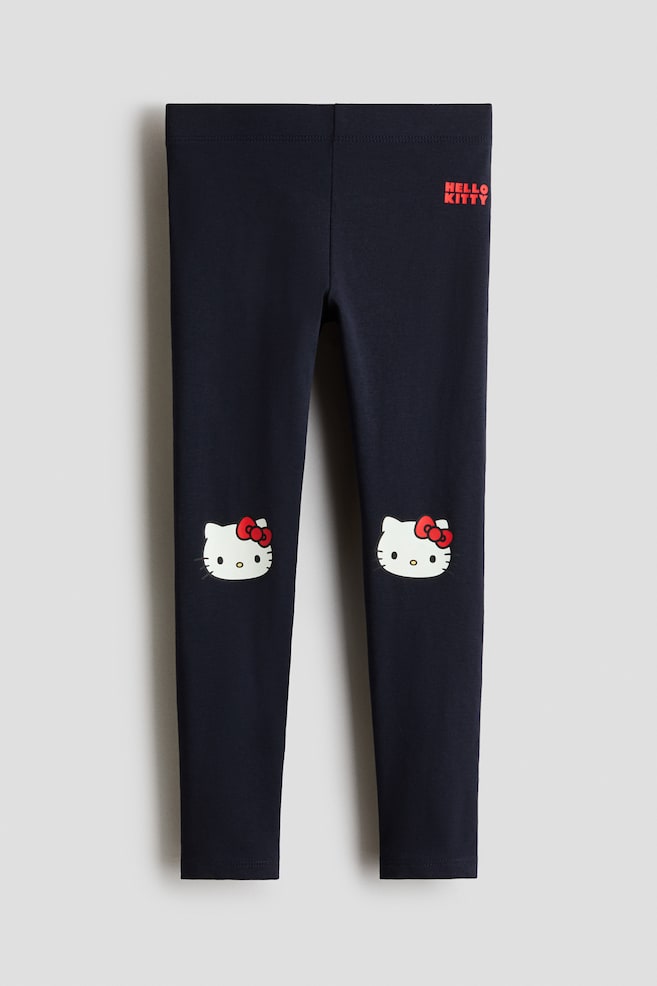 Printed cotton leggings - Navy blue/Hello Kitty/Black/SmileyWorld® - 1