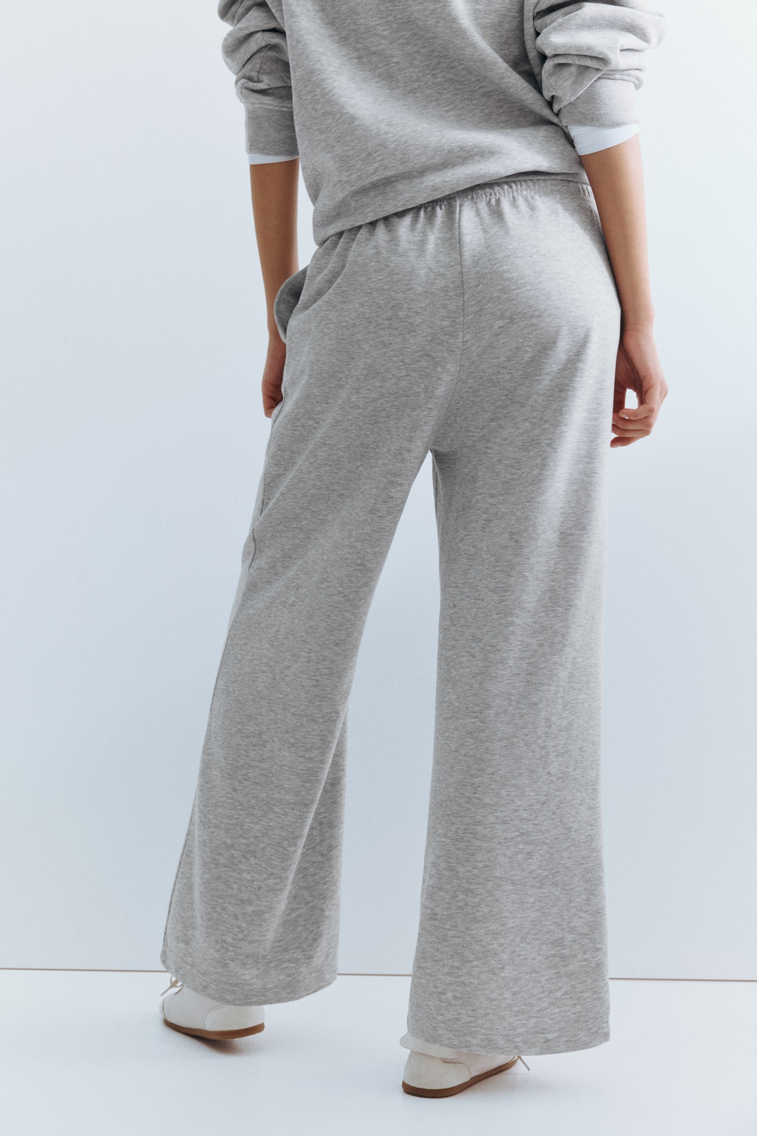 Женские брюки H&M Sweatpants, цвет: Светлый серый меланжевый — фото 5