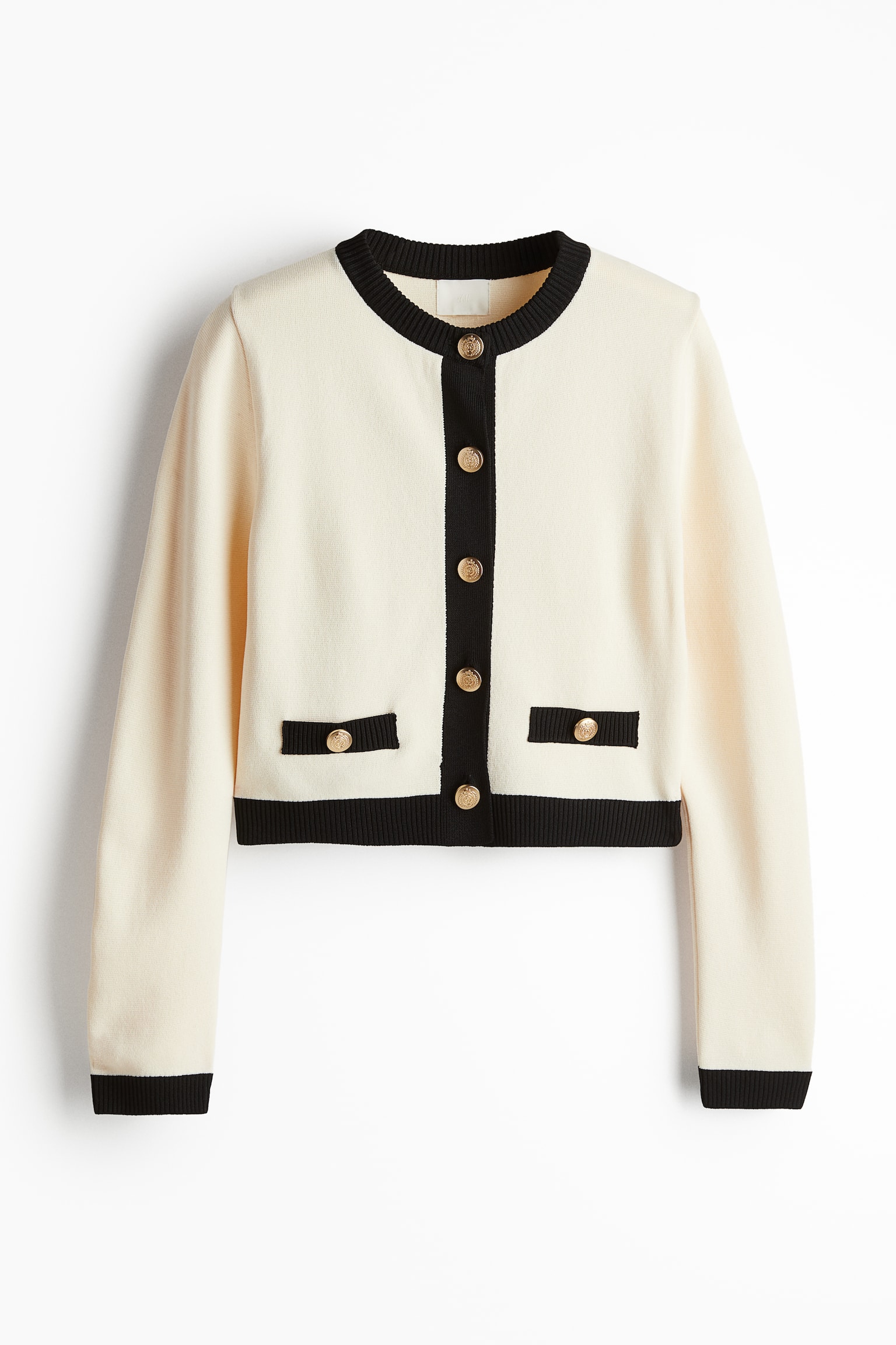 Fine-knit cardigan - Cream/Black/Red/Black/Cream/Grey/Cream - 2