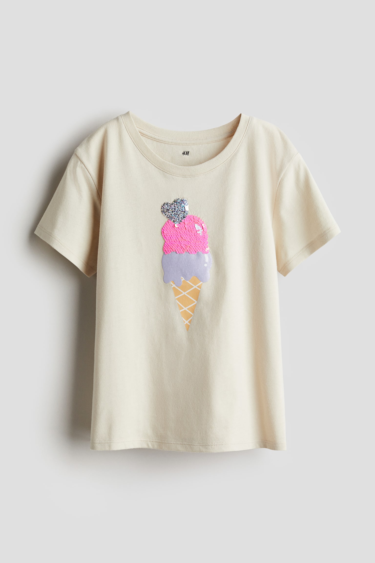 Tee - Light beige/Ice cream cone/Light pink/Heart/White/Strawberry/Light turquoise/Rabbit/Light blue/Bow/Pink/Heart/White/Unicorn - 1