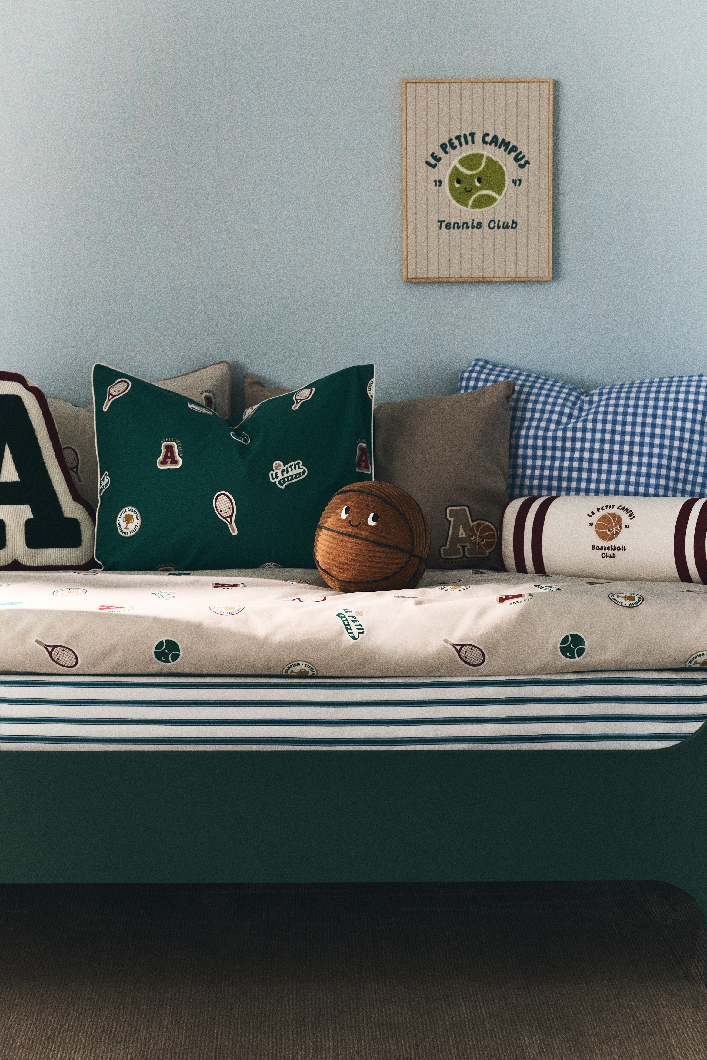Patterned duvet cover set - Light beige/Le Petit Campus/Green/Le Petit Campus/Light pink/Le Petit Campus