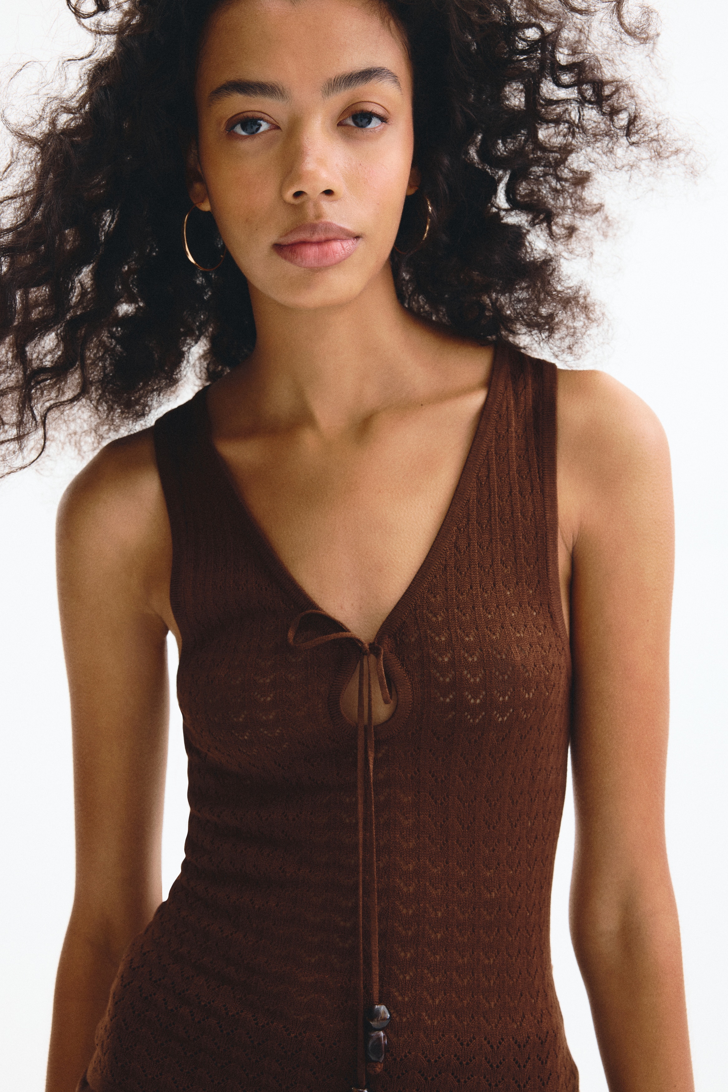 Pointelle-Knit Tie-Detail Top from H&M - $19.99