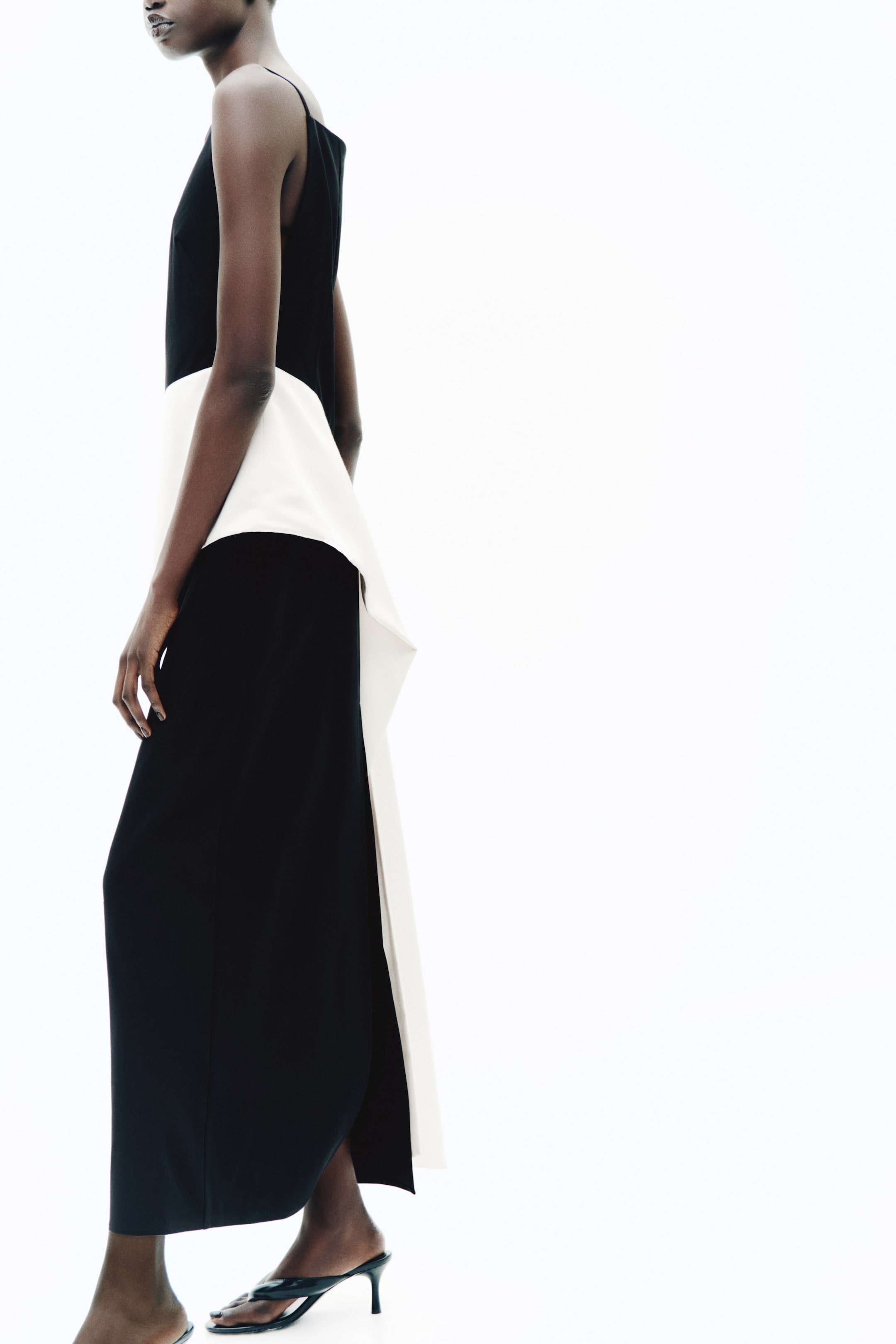 Panel-Detail Strappy Dress
