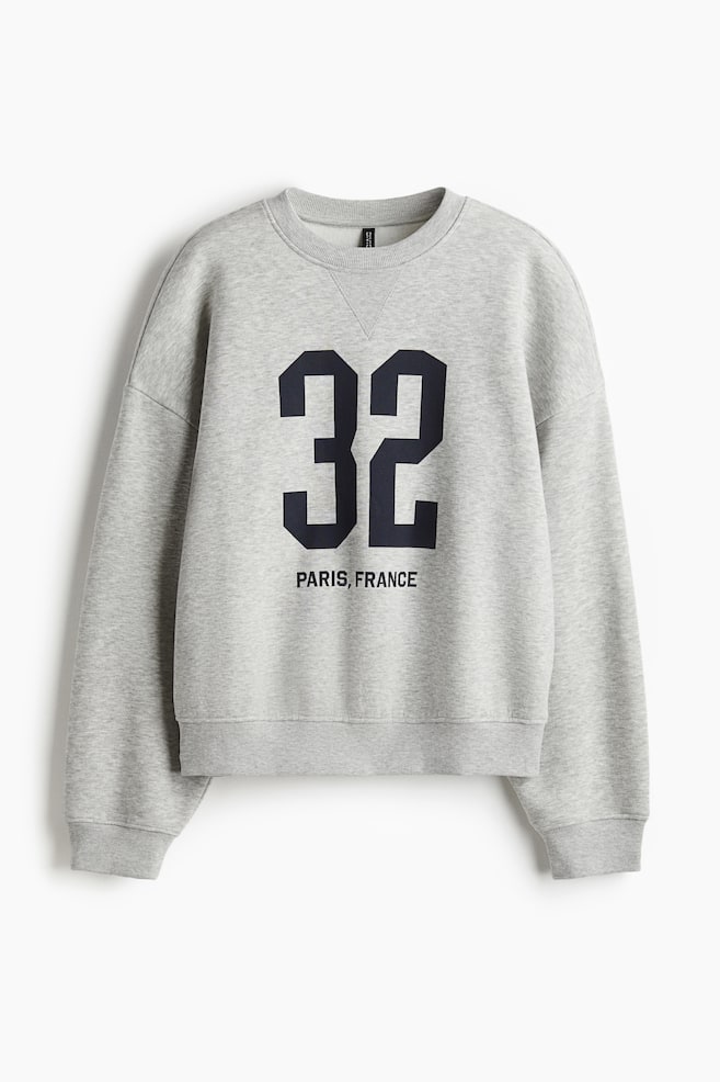 Sweatshirt with Motif - Gray melange/32 - 1