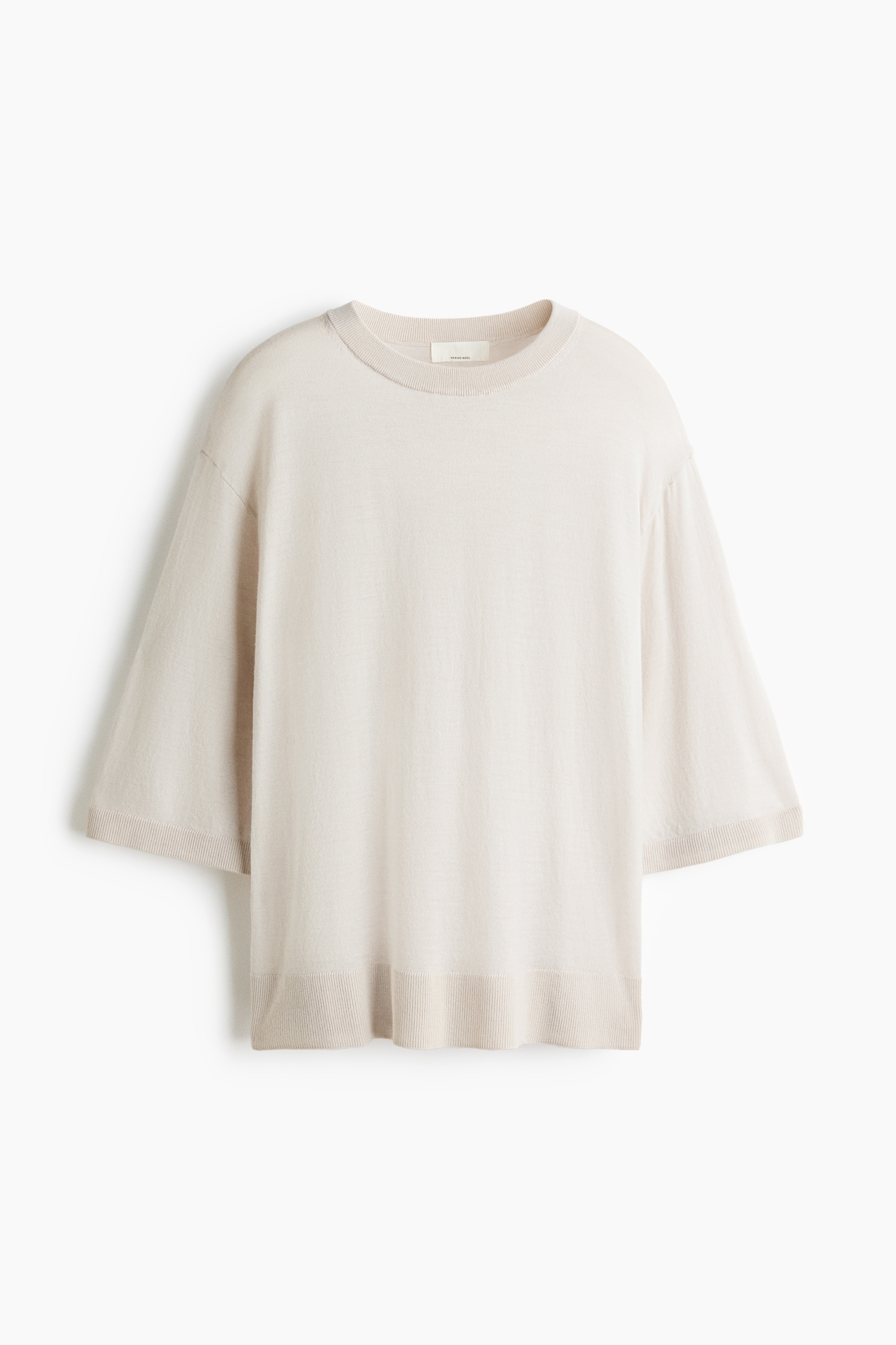 T-shirt en laine mérinos - Beige clair/Noir/Gris foncé/Jaune clair