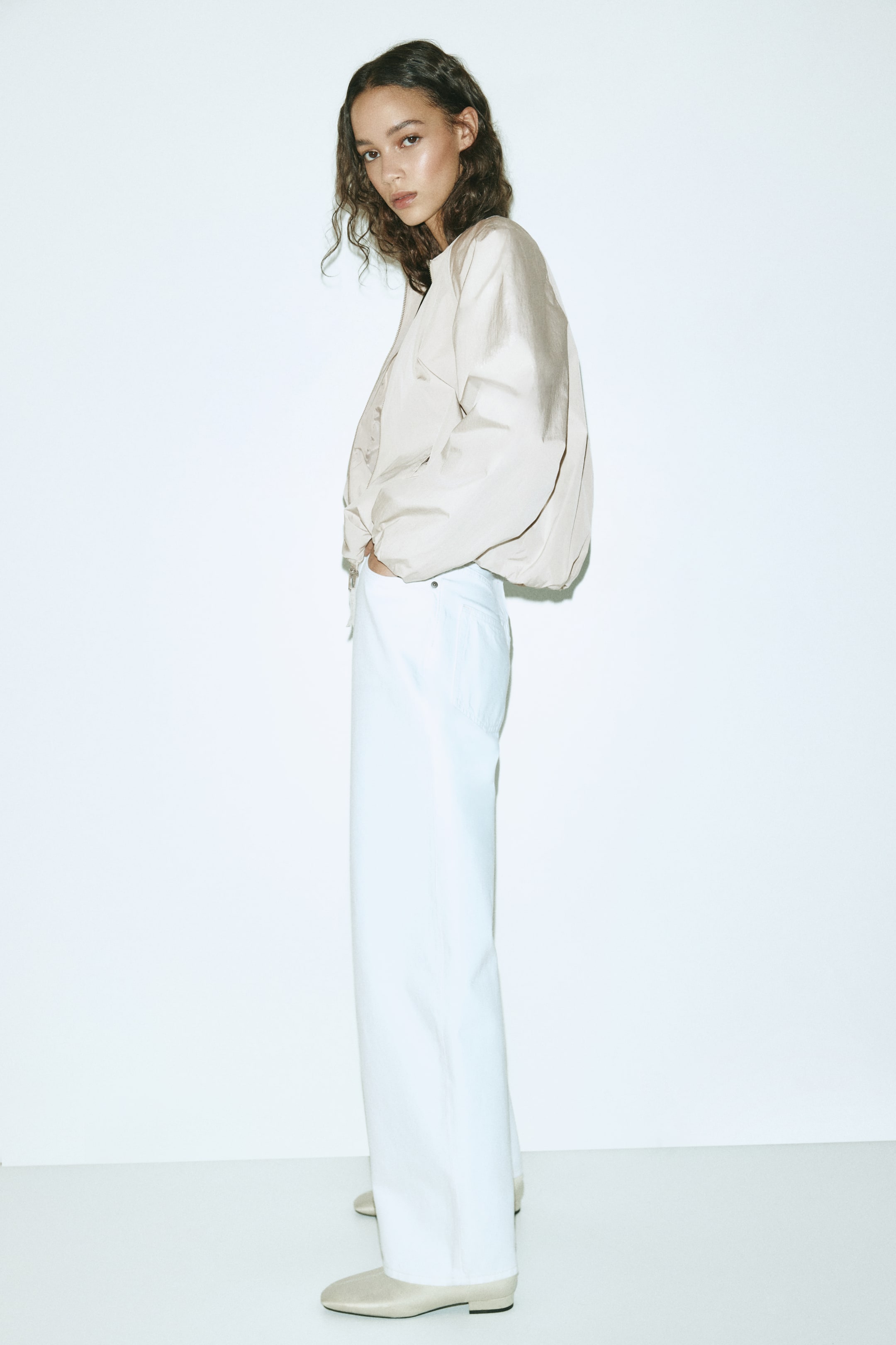 Blouson d'aviateur bouffant au bas