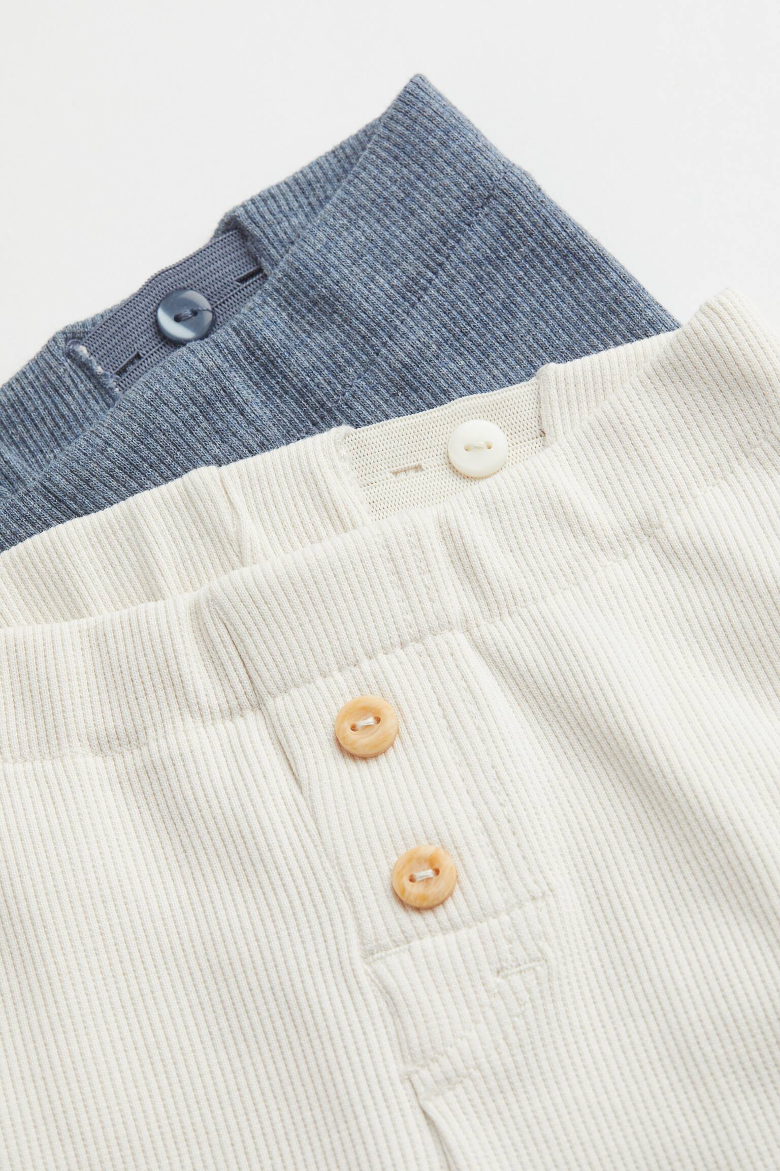 2-pack cotton shorts - Cream/Blue marl - 2