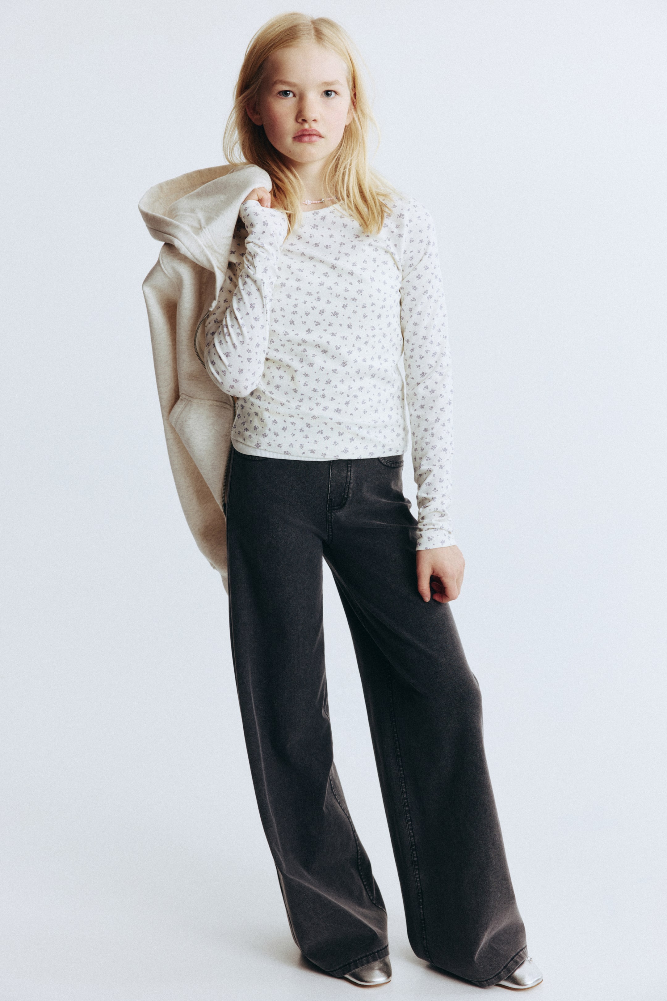 Agrandir l'image: Pantalon large façon denim - Gris denim foncé - ENFANT | H&M CH 1