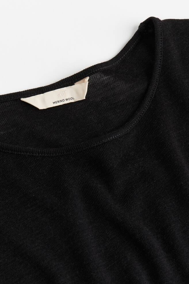 Wool T-shirt - Black/Dark mole/Dark grey marl - 6