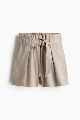 Paper bag-shorts med skärp