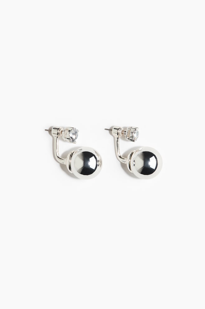 Sphere-detail front and back earrings - Silver-coloured/Gold-coloured/White - 1