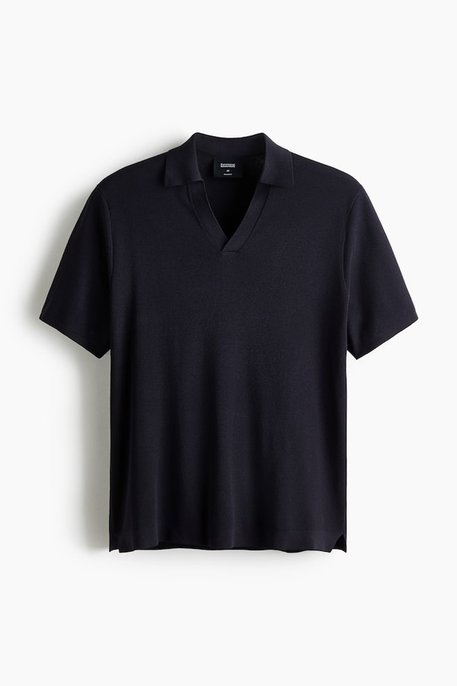 Cooling Strick-Poloshirt in Regular Fit - Marineblau/Dunkelbraun/Hellbeige - 1