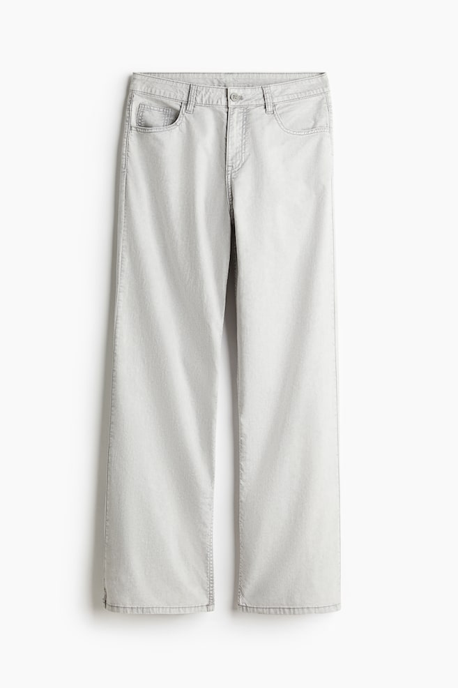 Pantalón recto de sarga - Gris claro - 1
