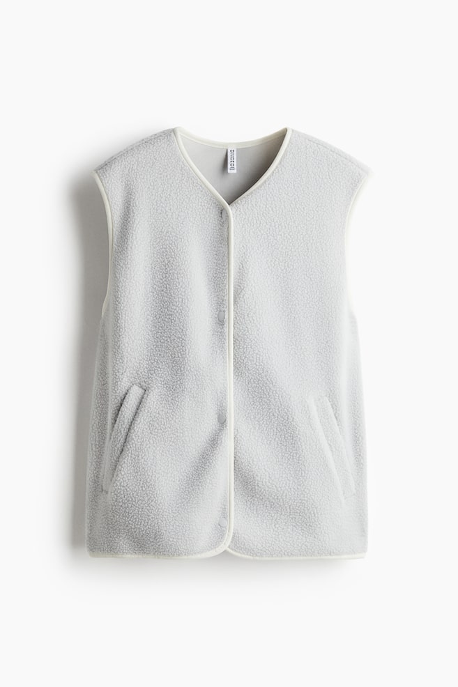 Teddy gilet - Light grey/White - 1
