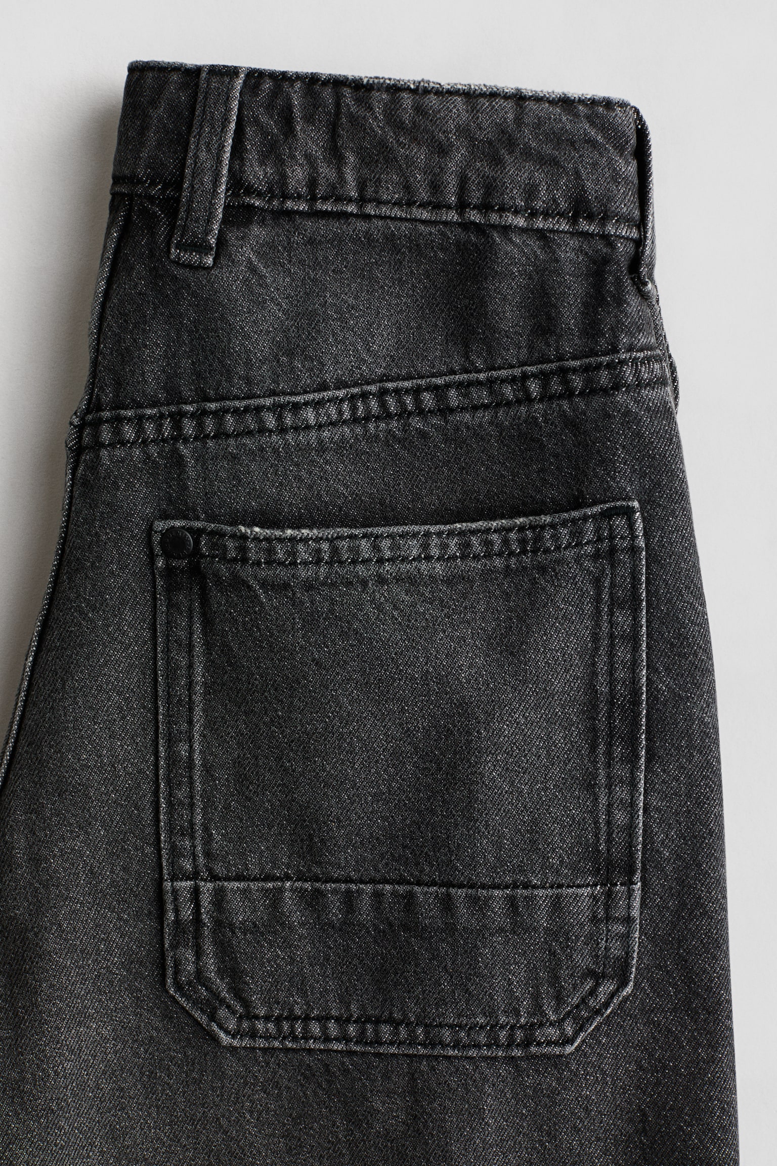 Baggy Fit Denim shorts - Washed denim black/Light denim blue - 2