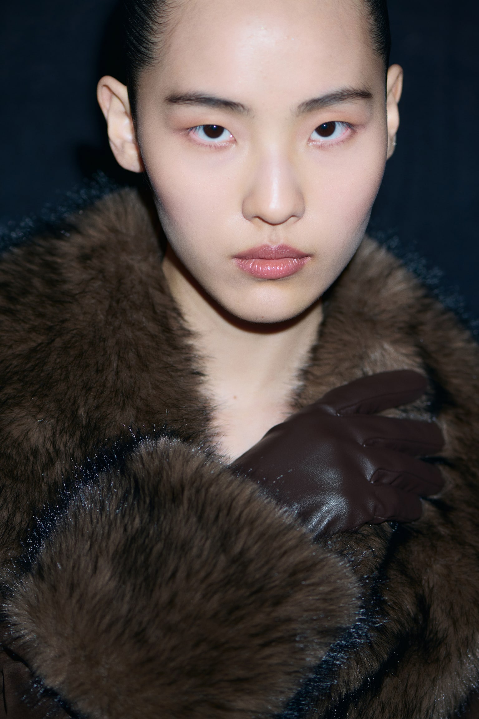 כפפות עם ציפוי - חום כהה/בורדו - 1