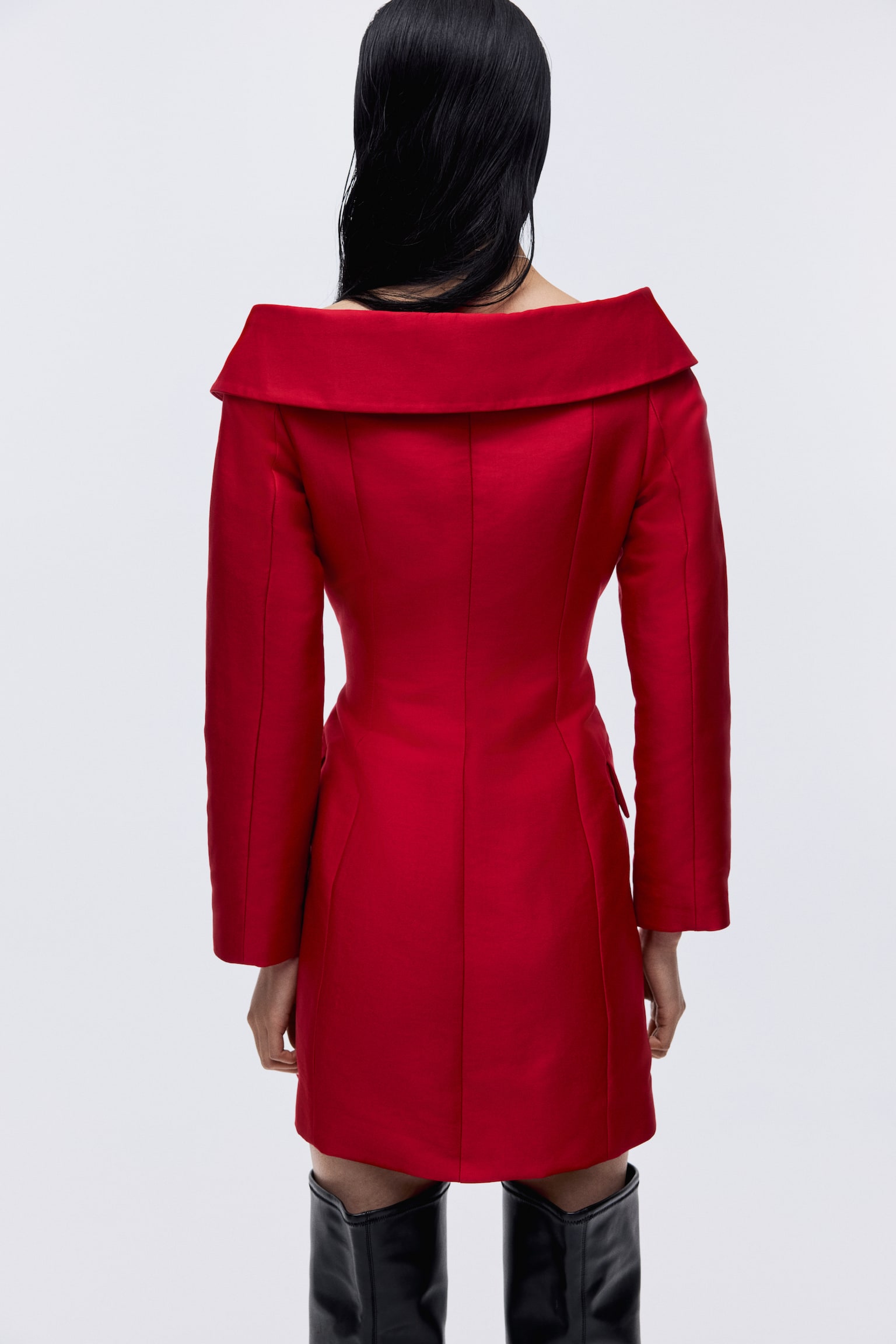 Double-breasted blazer dress - Bright red/Black - 6