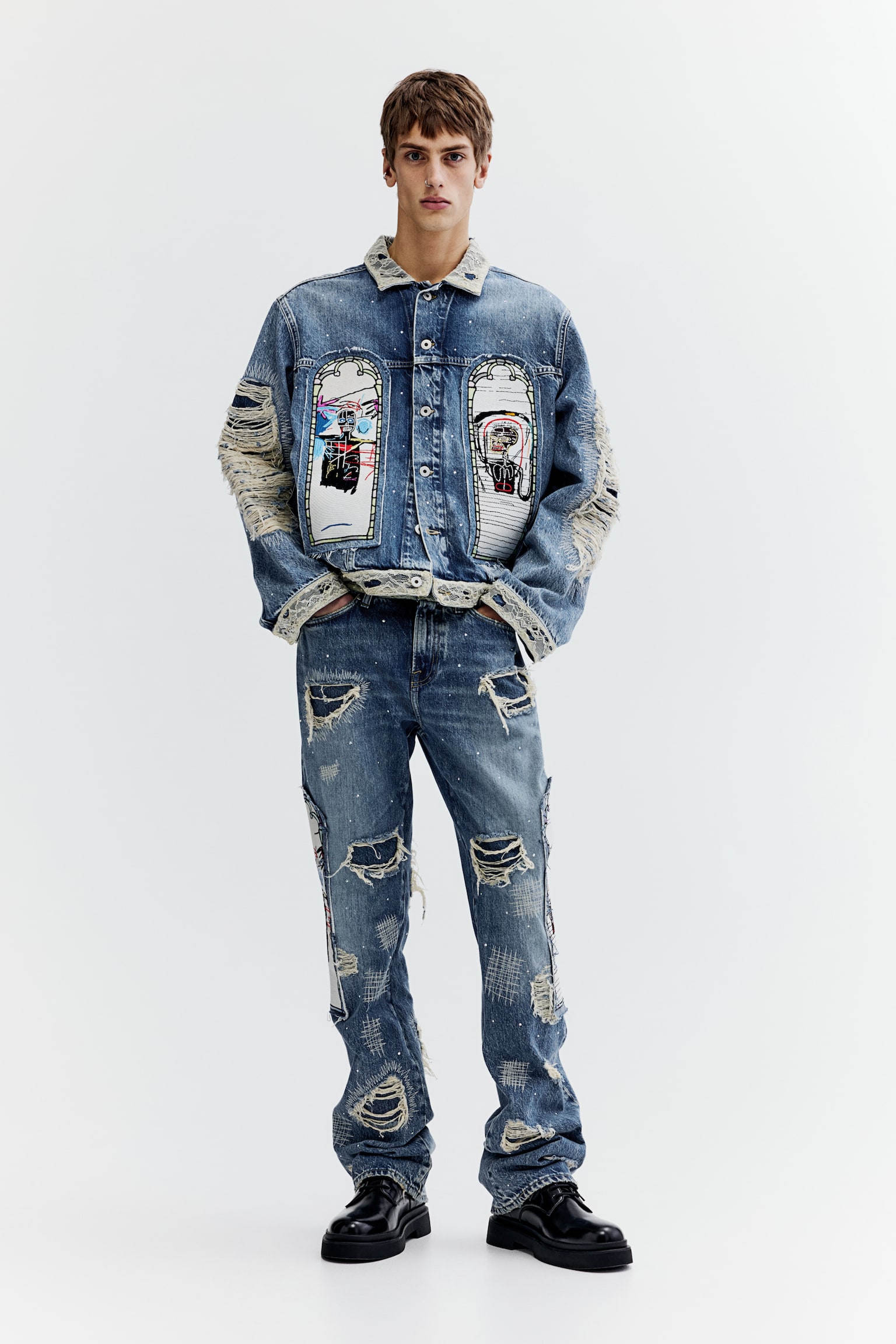 Regular Fit Denim jacket - Denim blue/Basquiat - 1