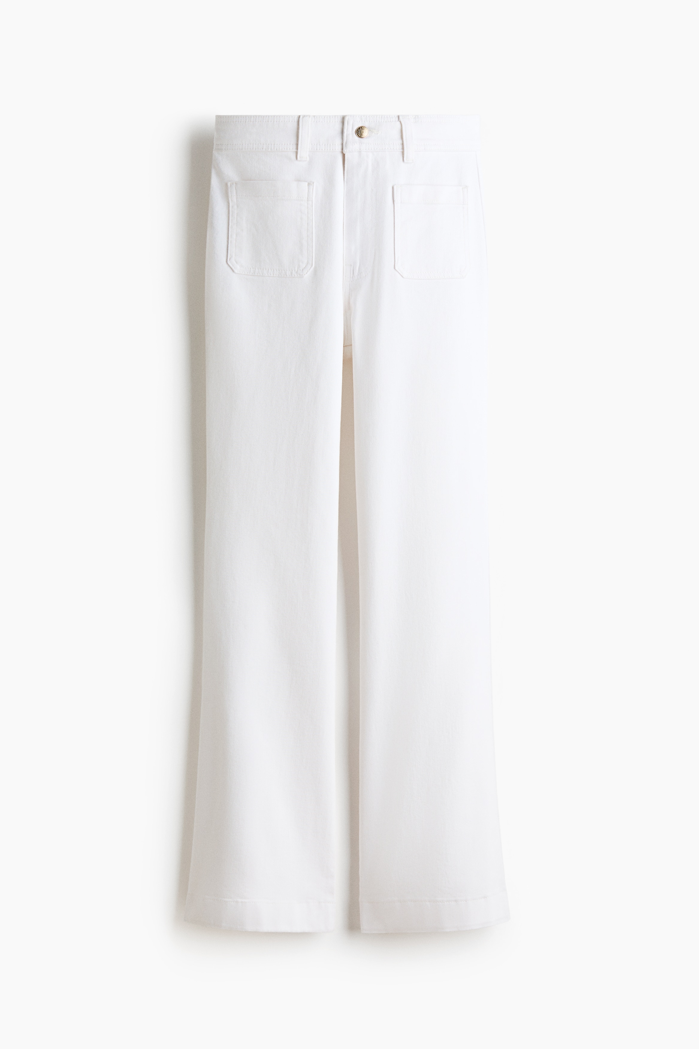 Flared High Jeans - Alb/Albastru-denim închis/Roz-piersică/Maro/imprimeu leopard/Albastru-denim închis/Albastru-denim/Albastru-denim închis/Alb