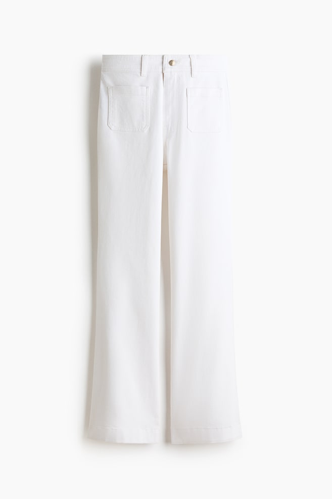 Flared High Jeans - White/Brown/leopard print/Dark denim blue/White/Denim blue/Dark denim blue/Peach pink/Dark denim blue - 1