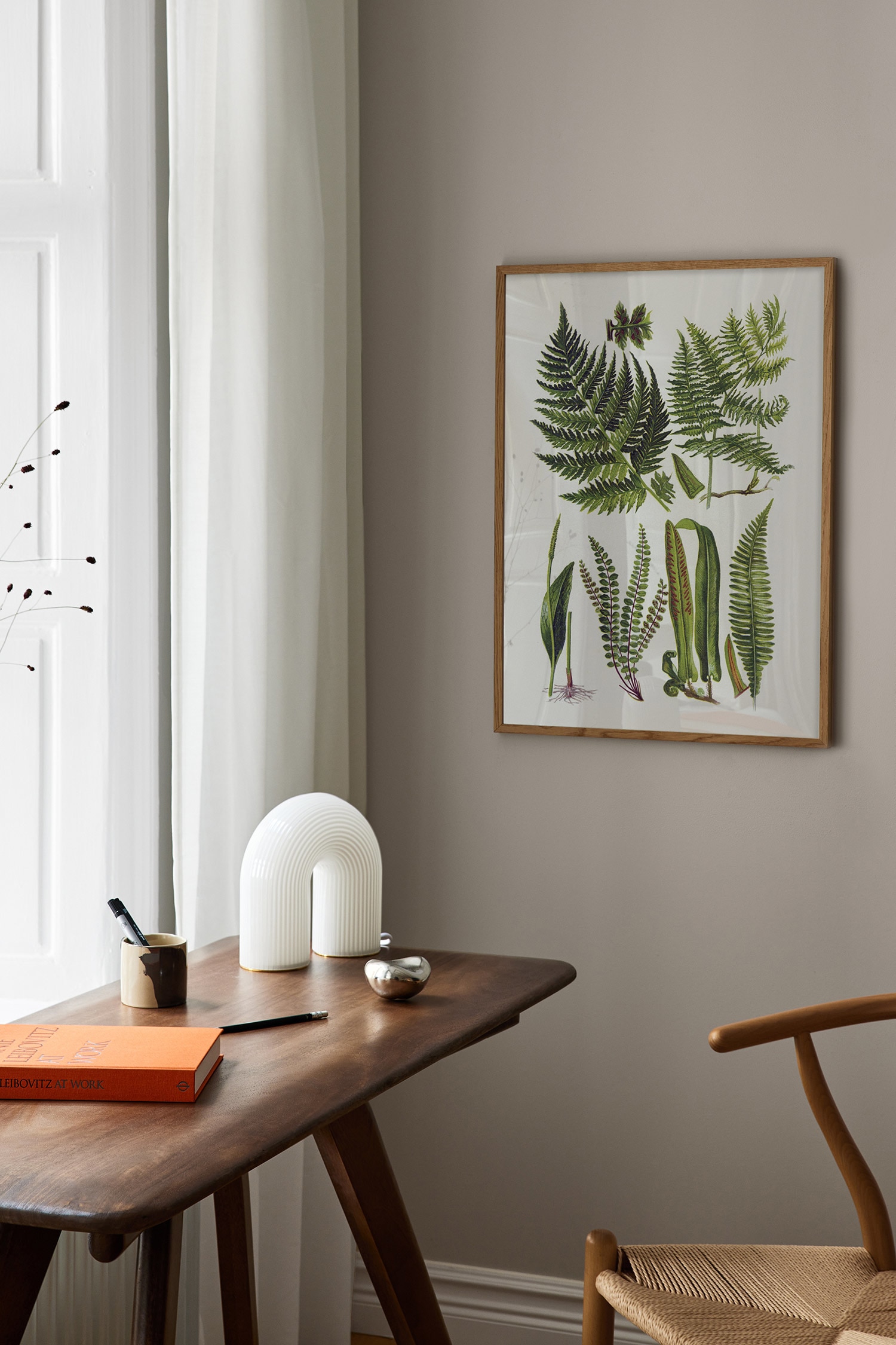 Vintage Herbs Poster-Grön/beige