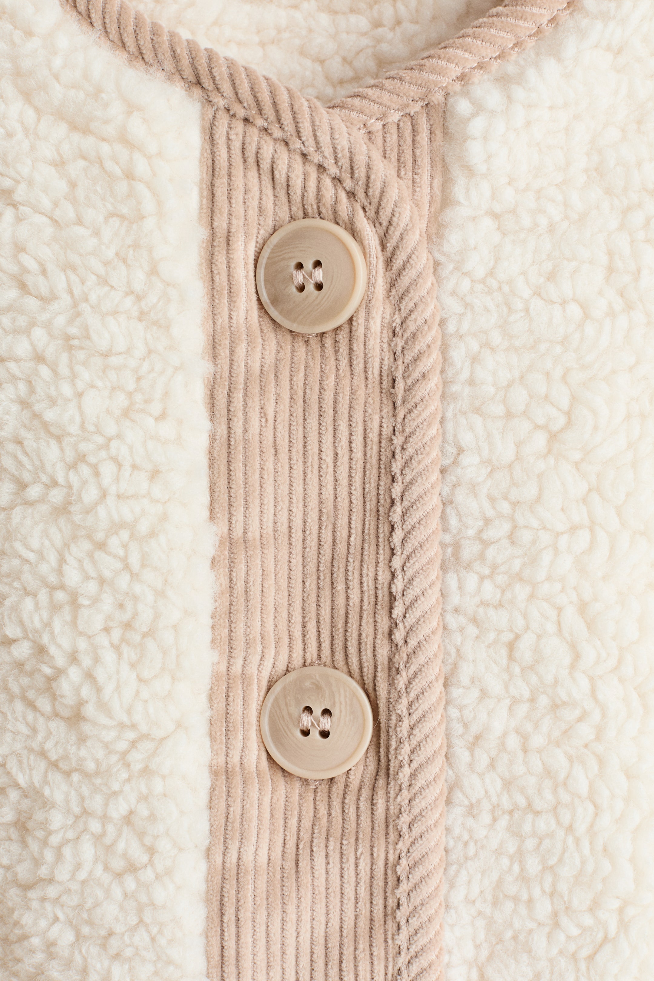 Детские куртки H&M Corduroy-Detail Teddy Fleece Jacket — фото 2